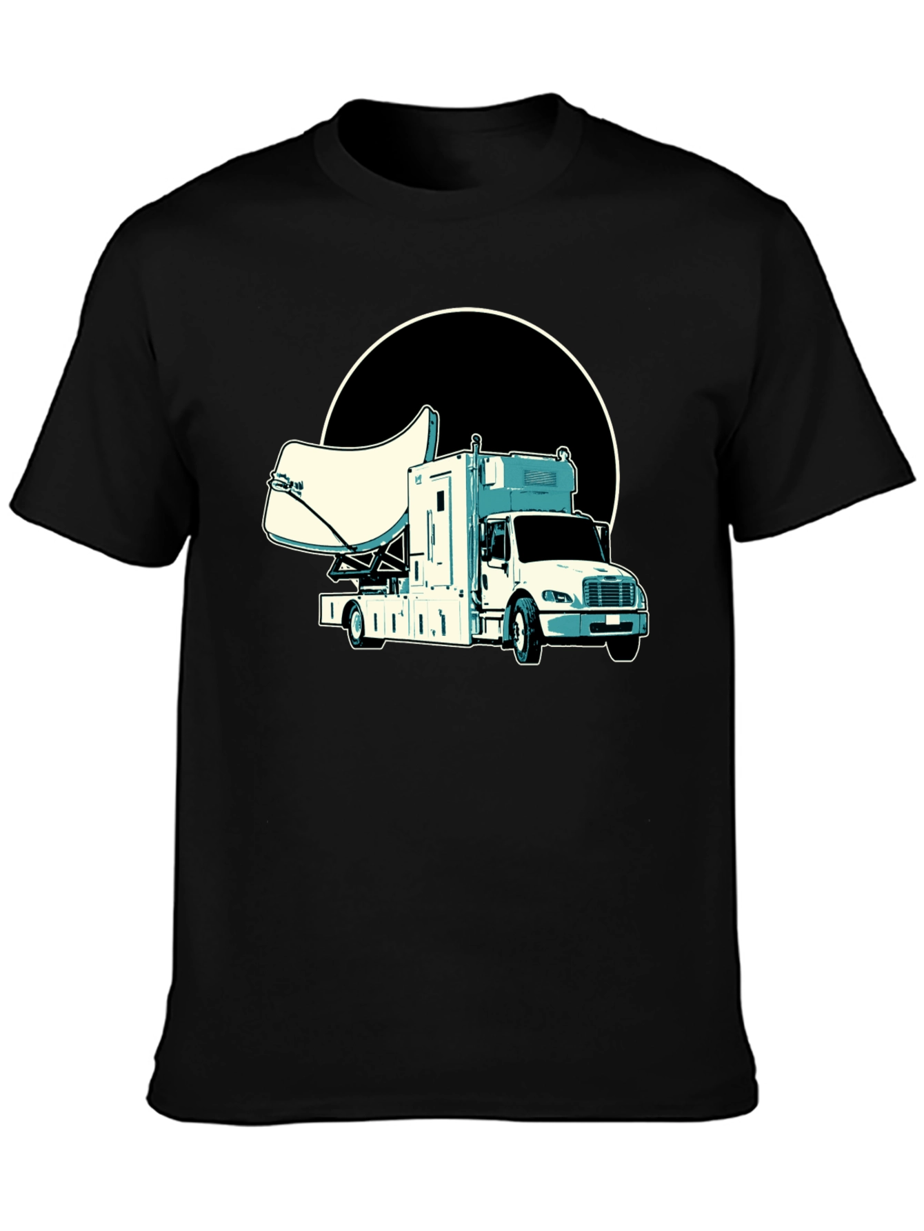 Satellite Truck T-Shirt - Cool Black Tee