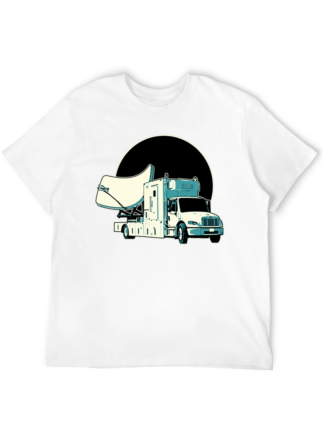 Satellite Truck T-Shirt - Cool Black Tee
