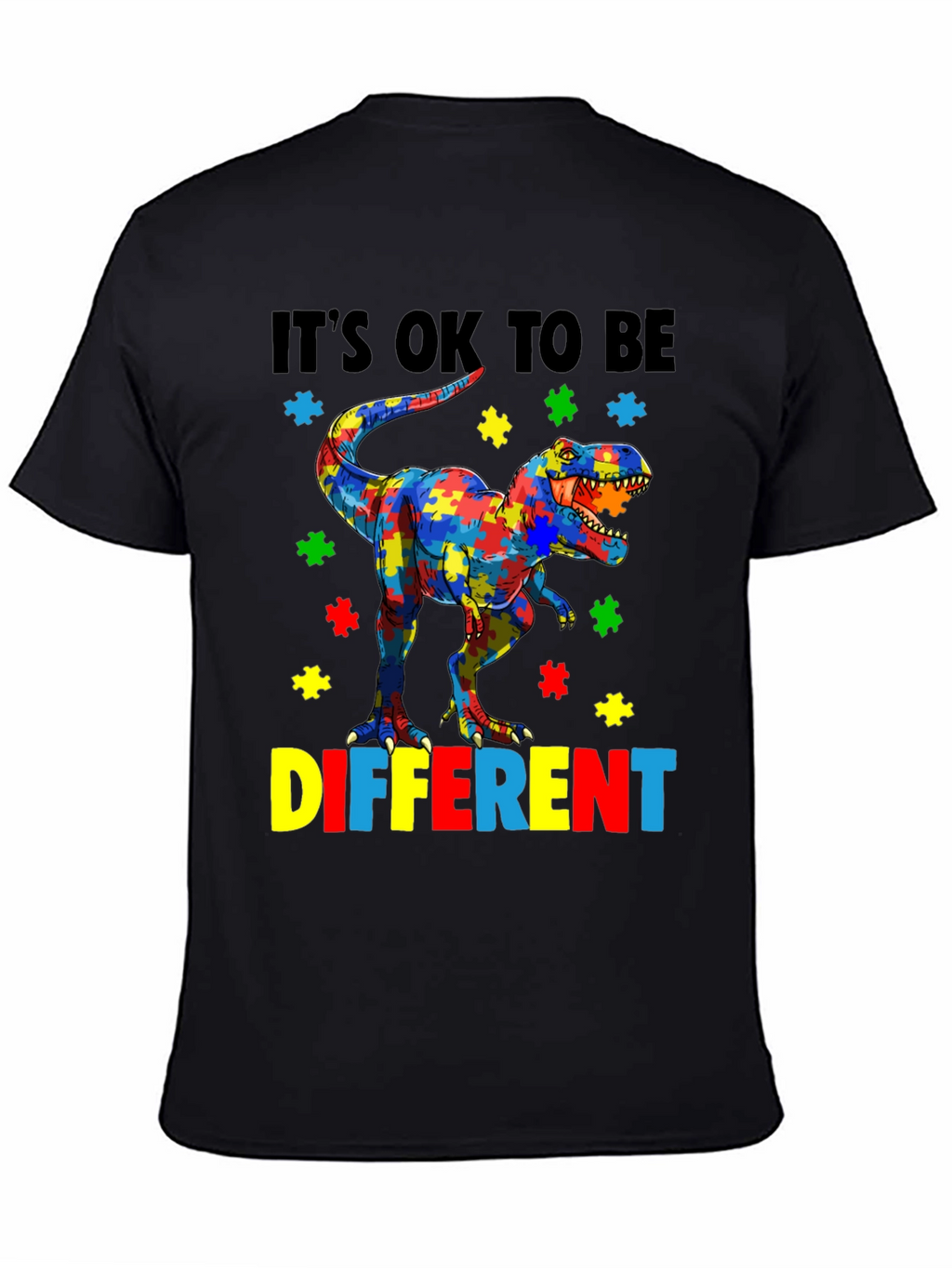 Autism Awareness Dinosaur Puzzle Piece T-Shirt