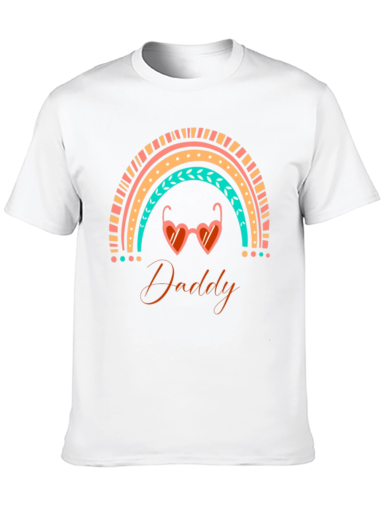 Daddy Rainbow Heart Sunglasses Black T-Shirt