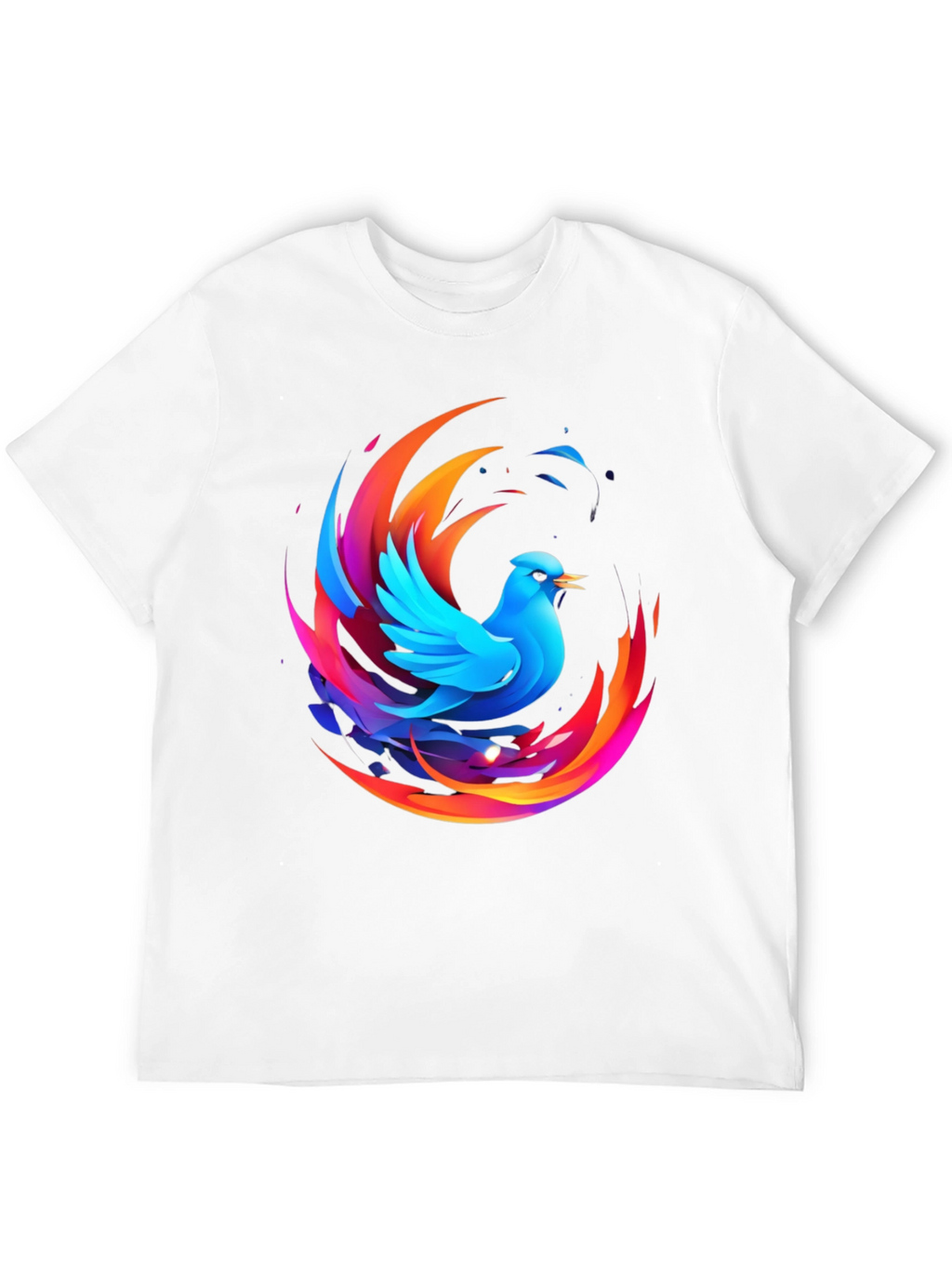 Phoenix Bird Graphic Print Black T-Shirt