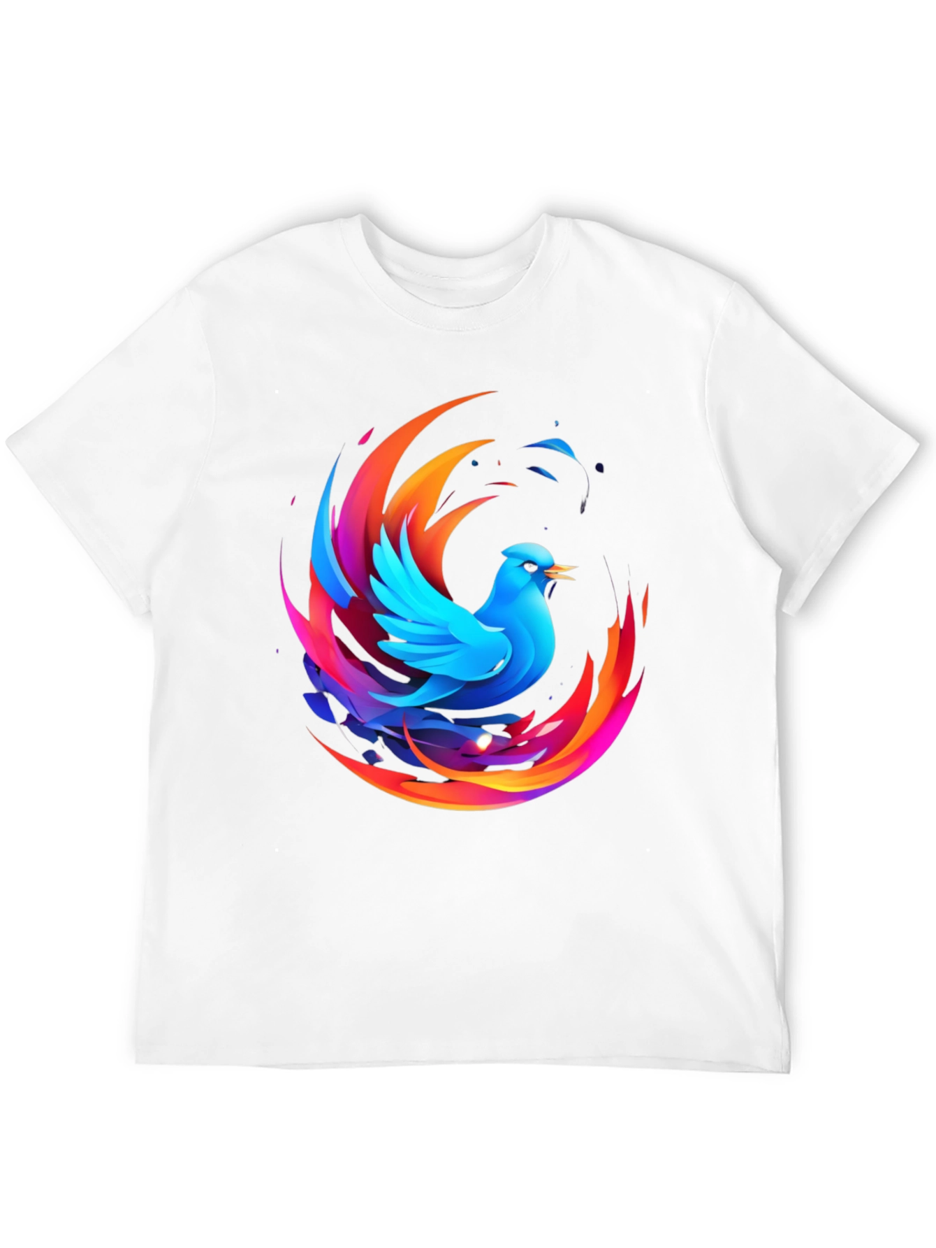 Phoenix Bird Graphic Print Black T-Shirt