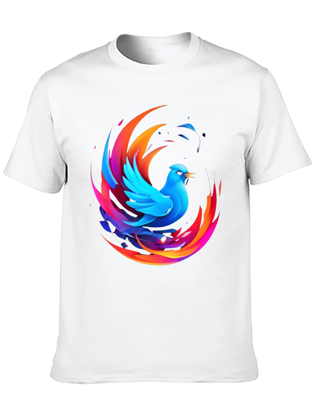Phoenix Bird Graphic Print Black T-Shirt