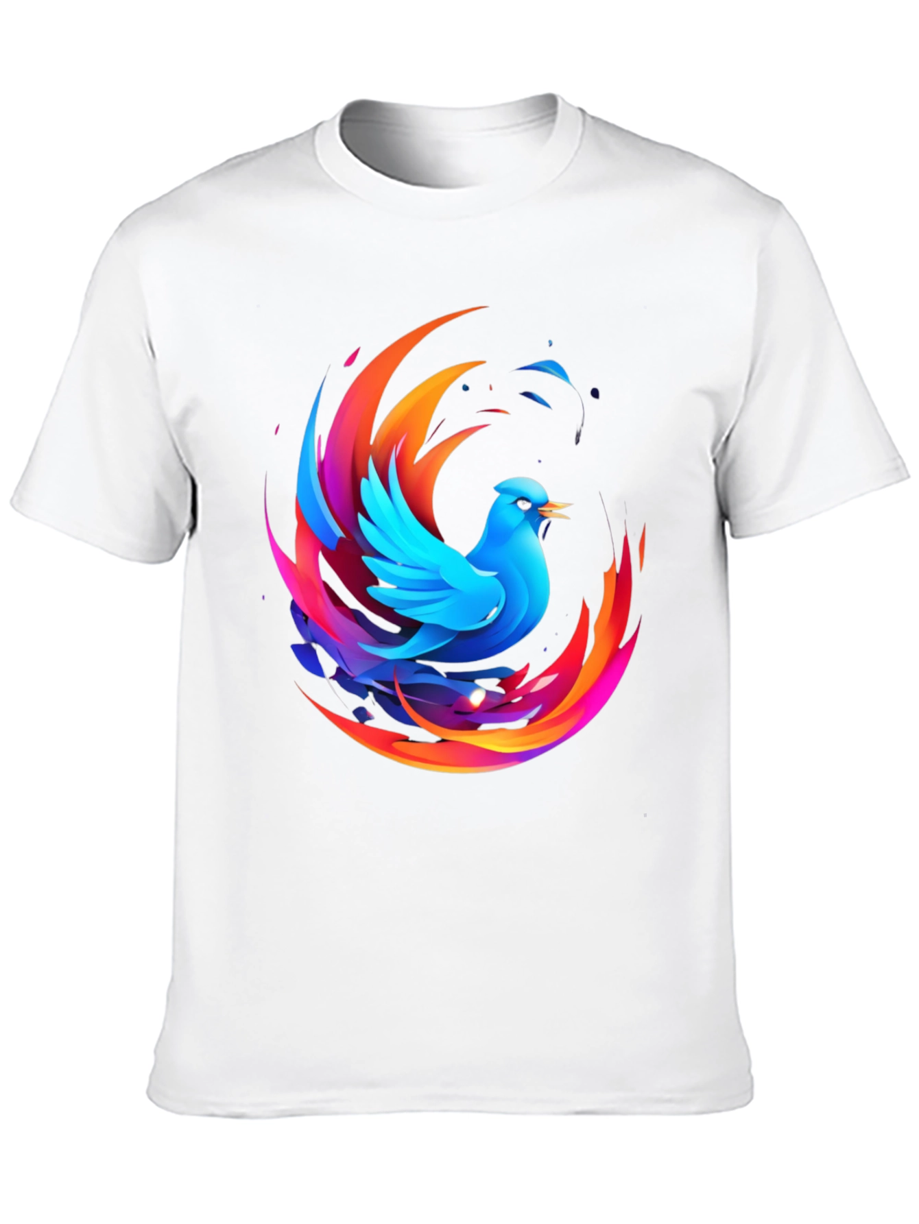 Phoenix Bird Graphic Print Black T-Shirt