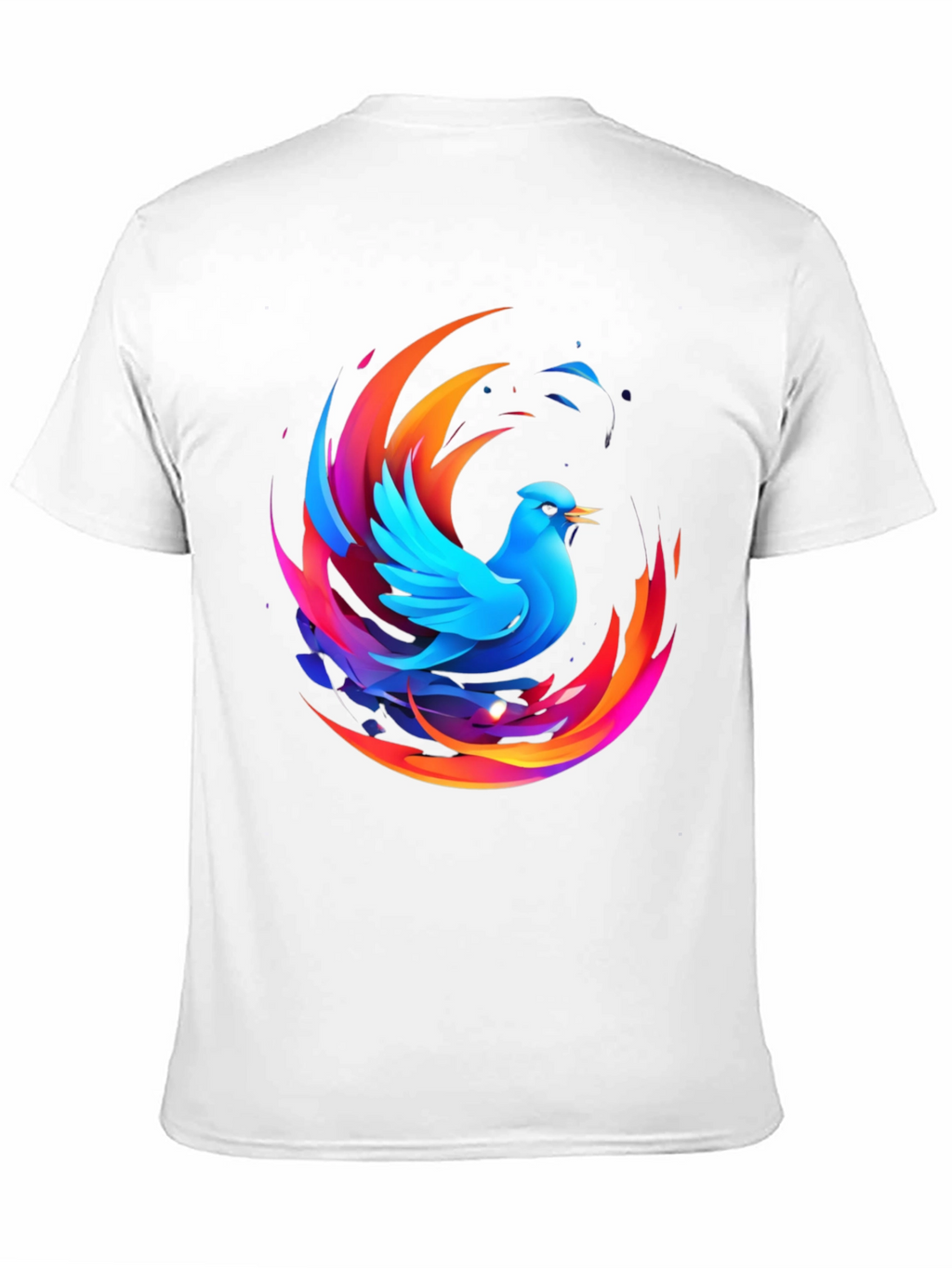 Phoenix Bird Graphic Print Black T-Shirt
