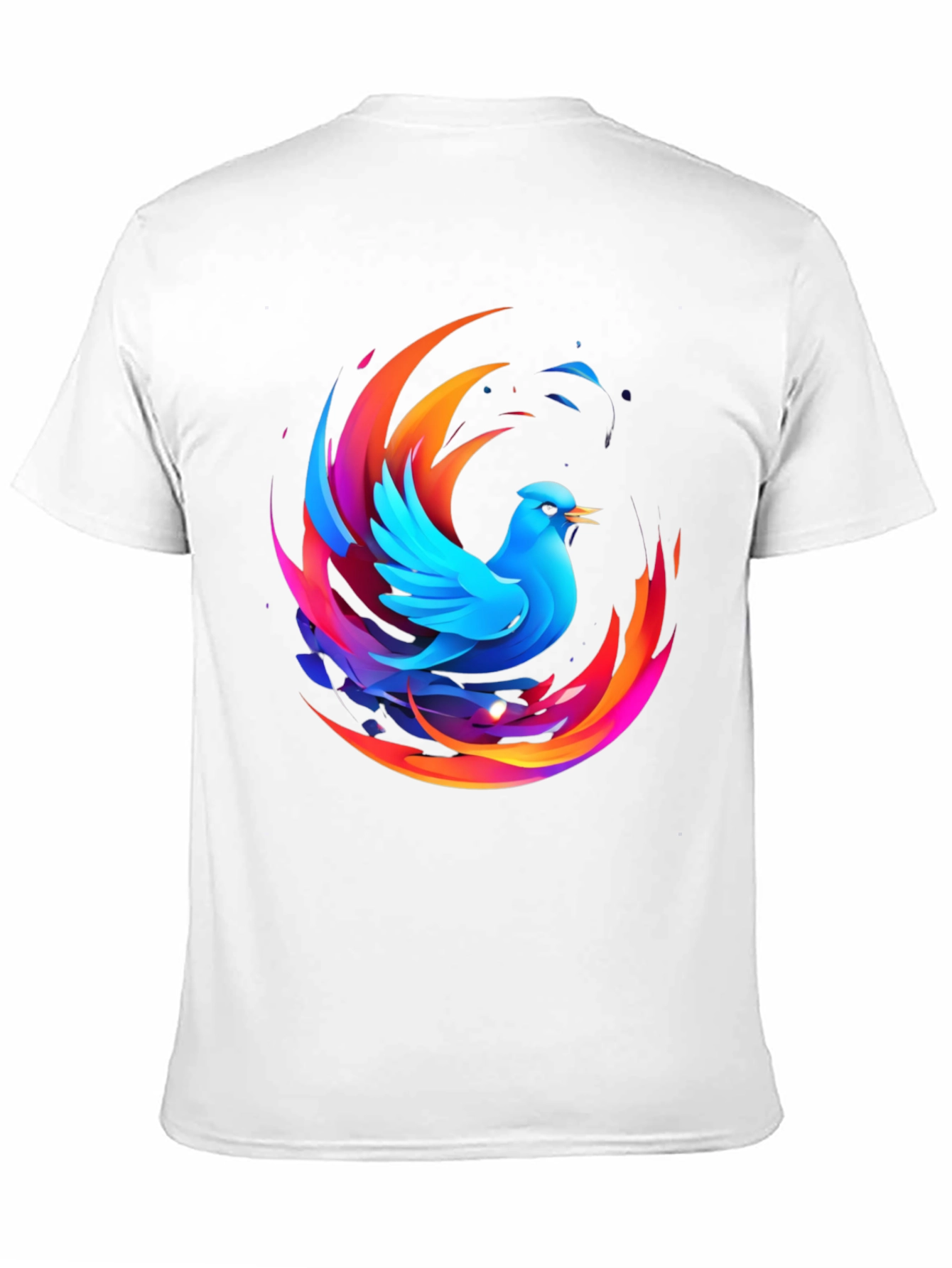 Phoenix Bird Graphic Print Black T-Shirt
