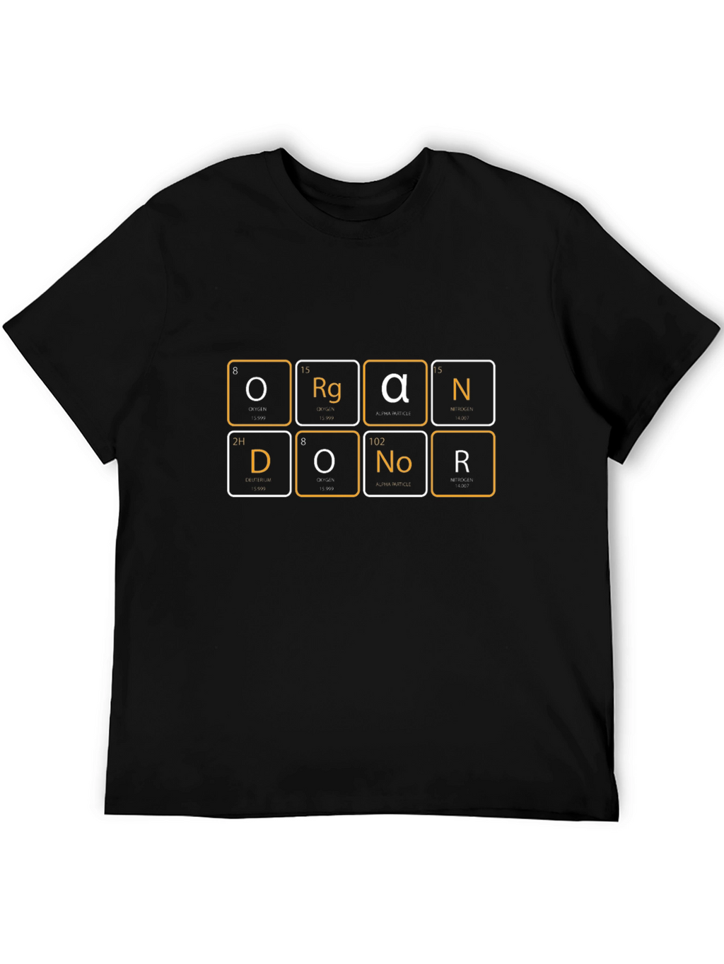 Organ Donor Periodic Table Black T-Shirt