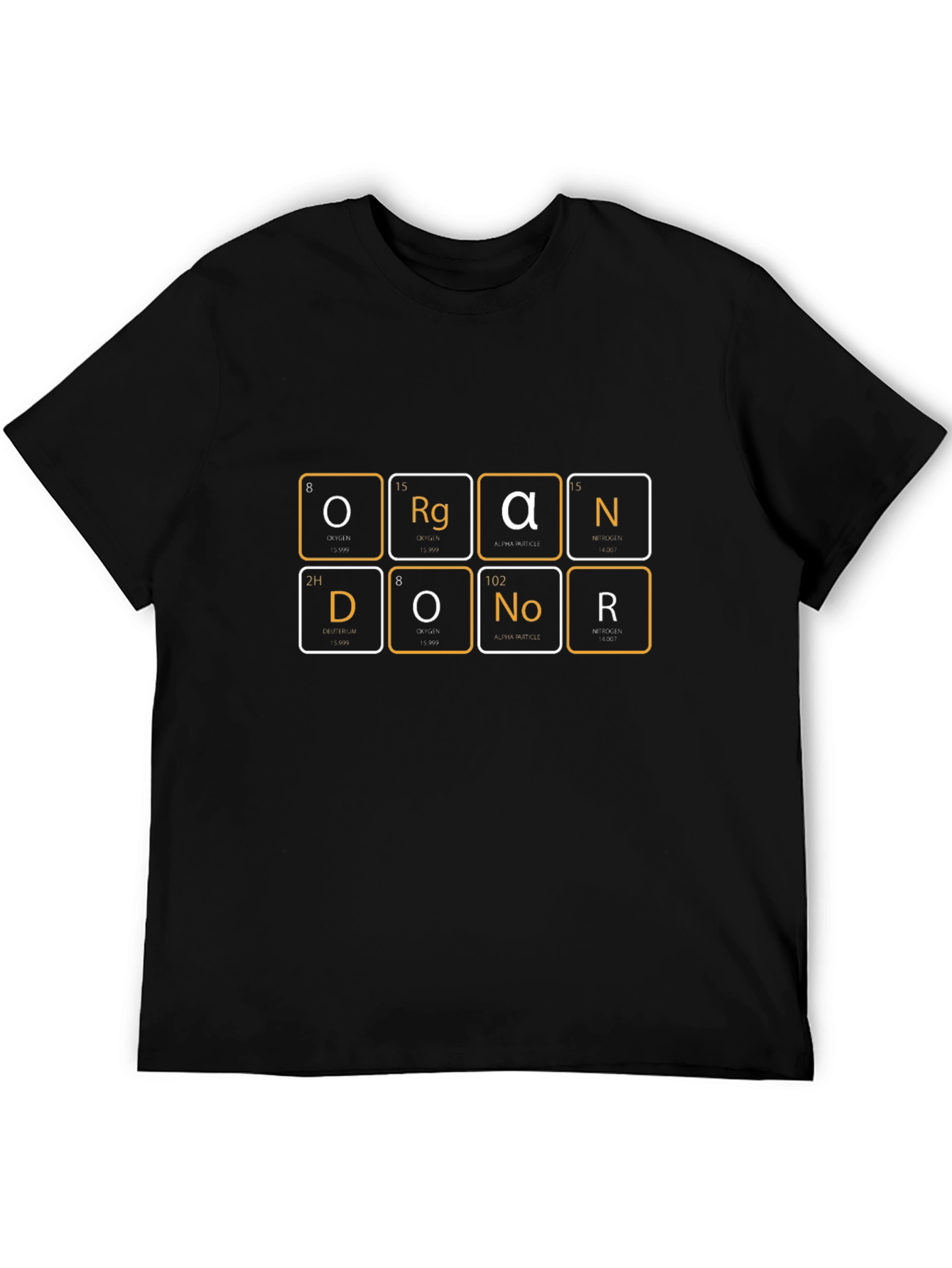 Organ Donor Periodic Table Black T-Shirt