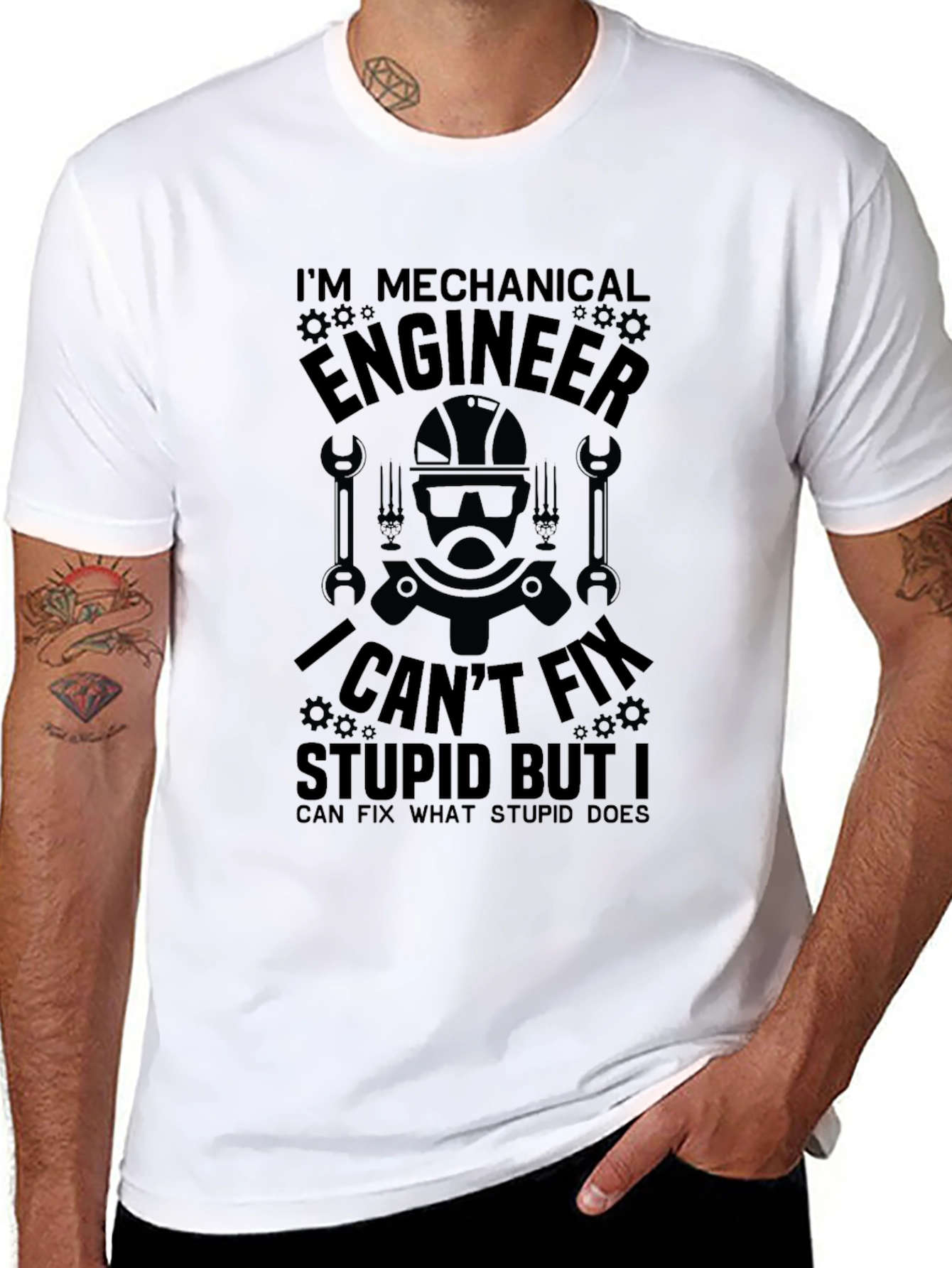 Mechanical Engineer T-Shirt: I Cant Fix Stupid