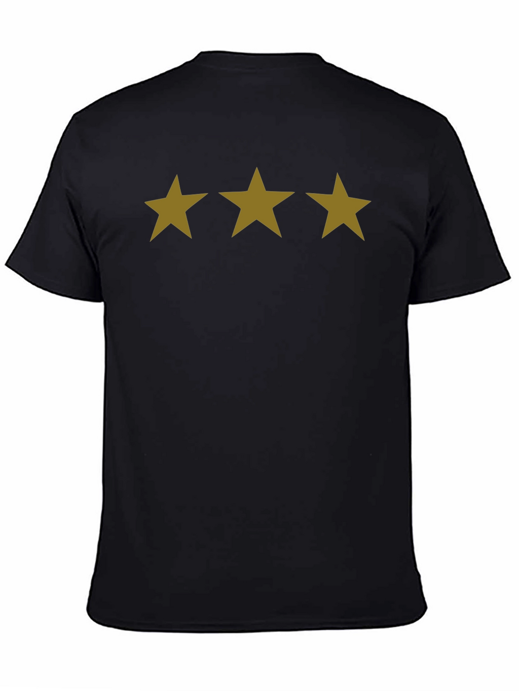 Black T-Shirt with Gold Star Design