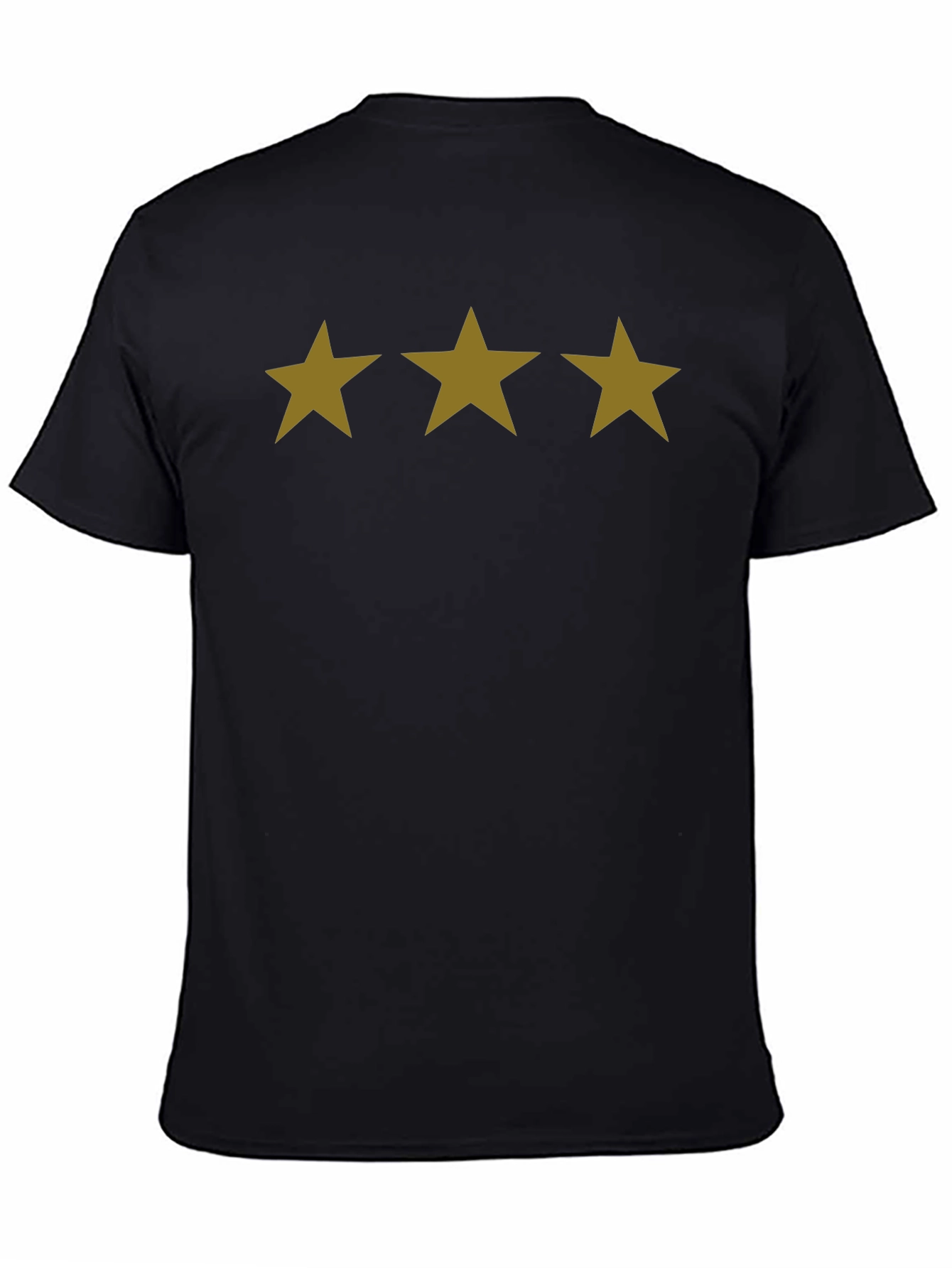 Black T-Shirt with Gold Star Design