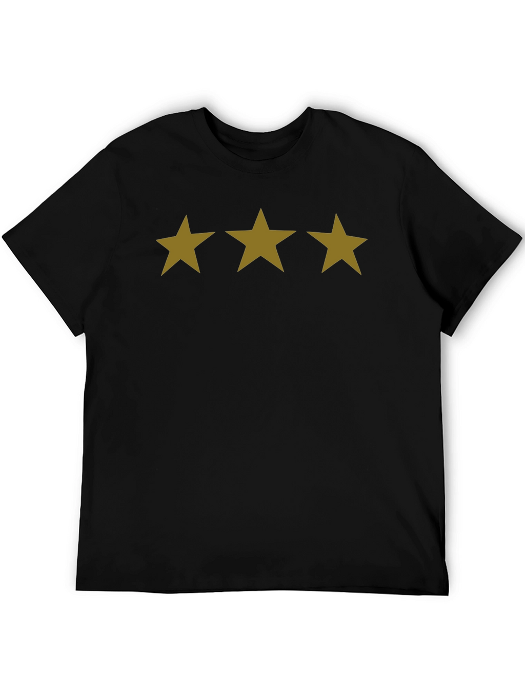 Black T-Shirt with Gold Star Design
