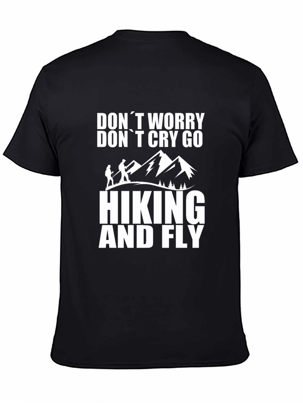 Hiking and Fly Black Graphic T-Shirt