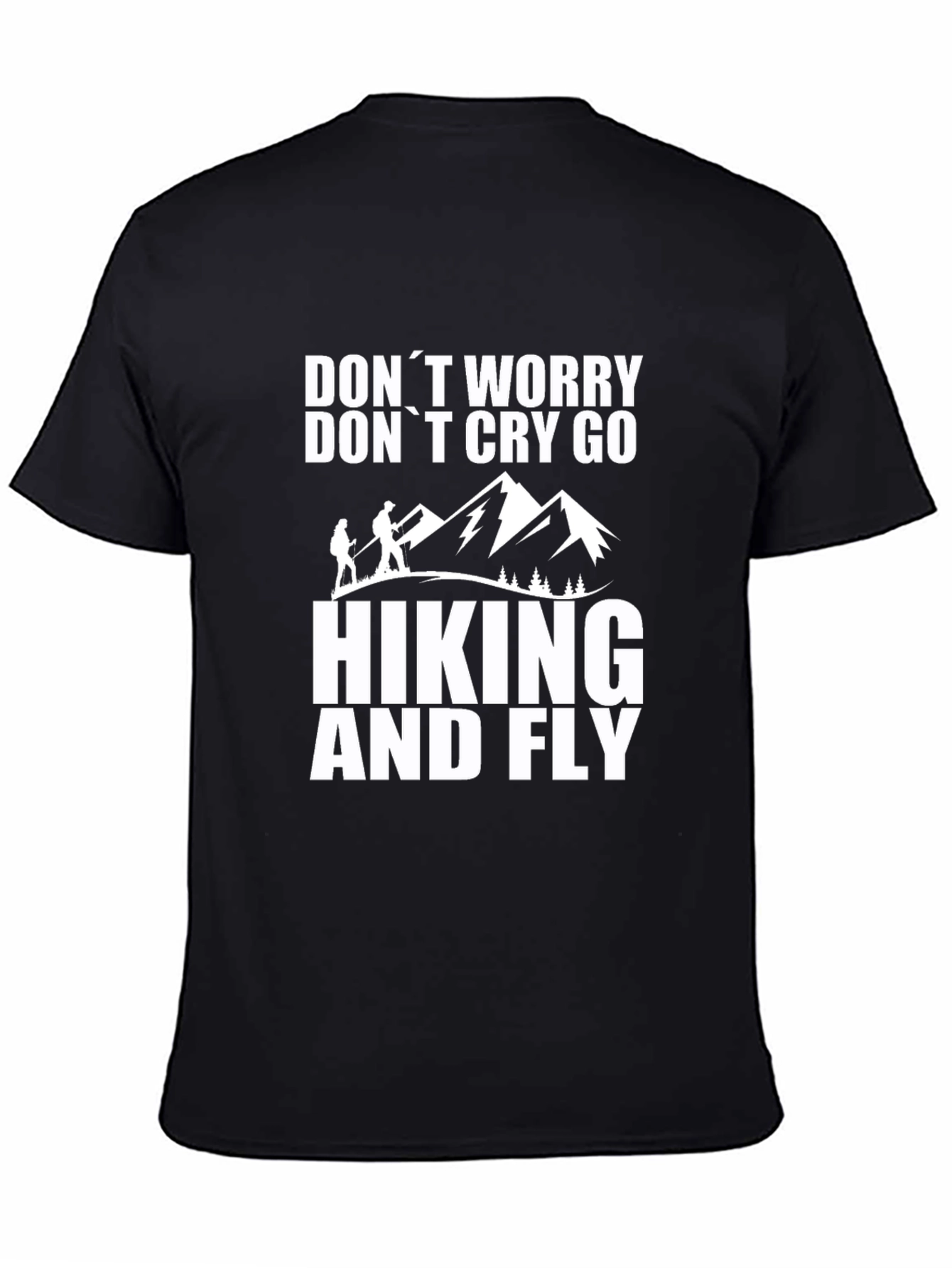 Hiking and Fly Black Graphic T-Shirt