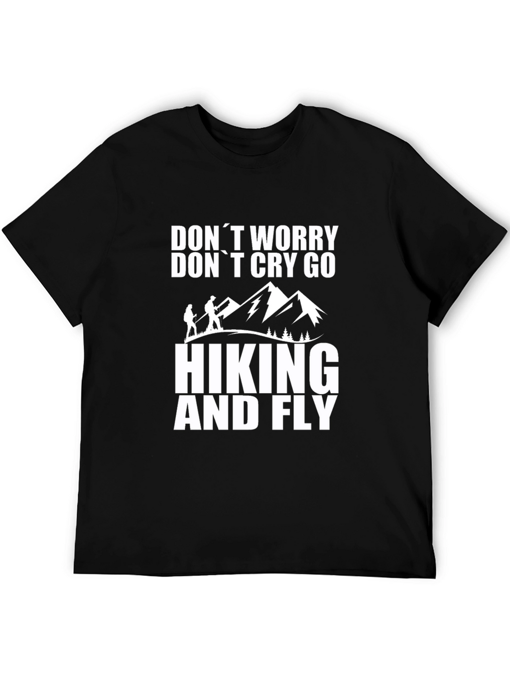 Hiking and Fly Black Graphic T-Shirt