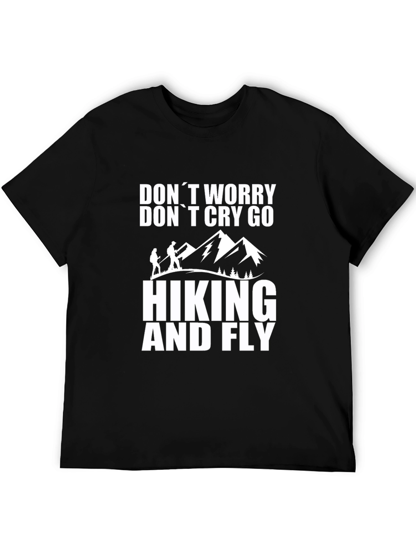 Hiking and Fly Black Graphic T-Shirt