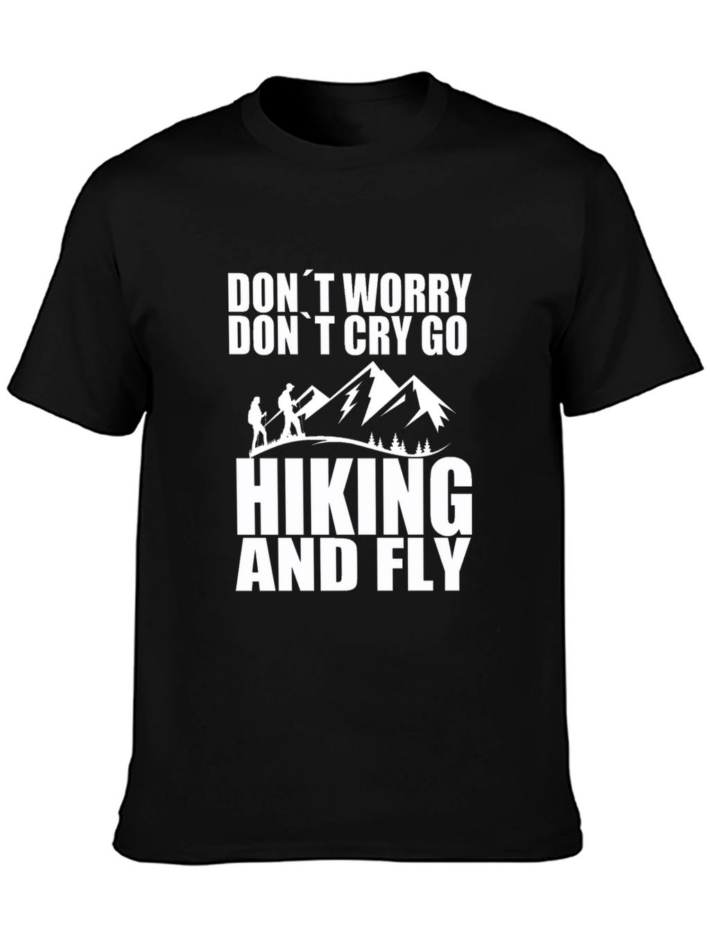 Hiking and Fly Black Graphic T-Shirt