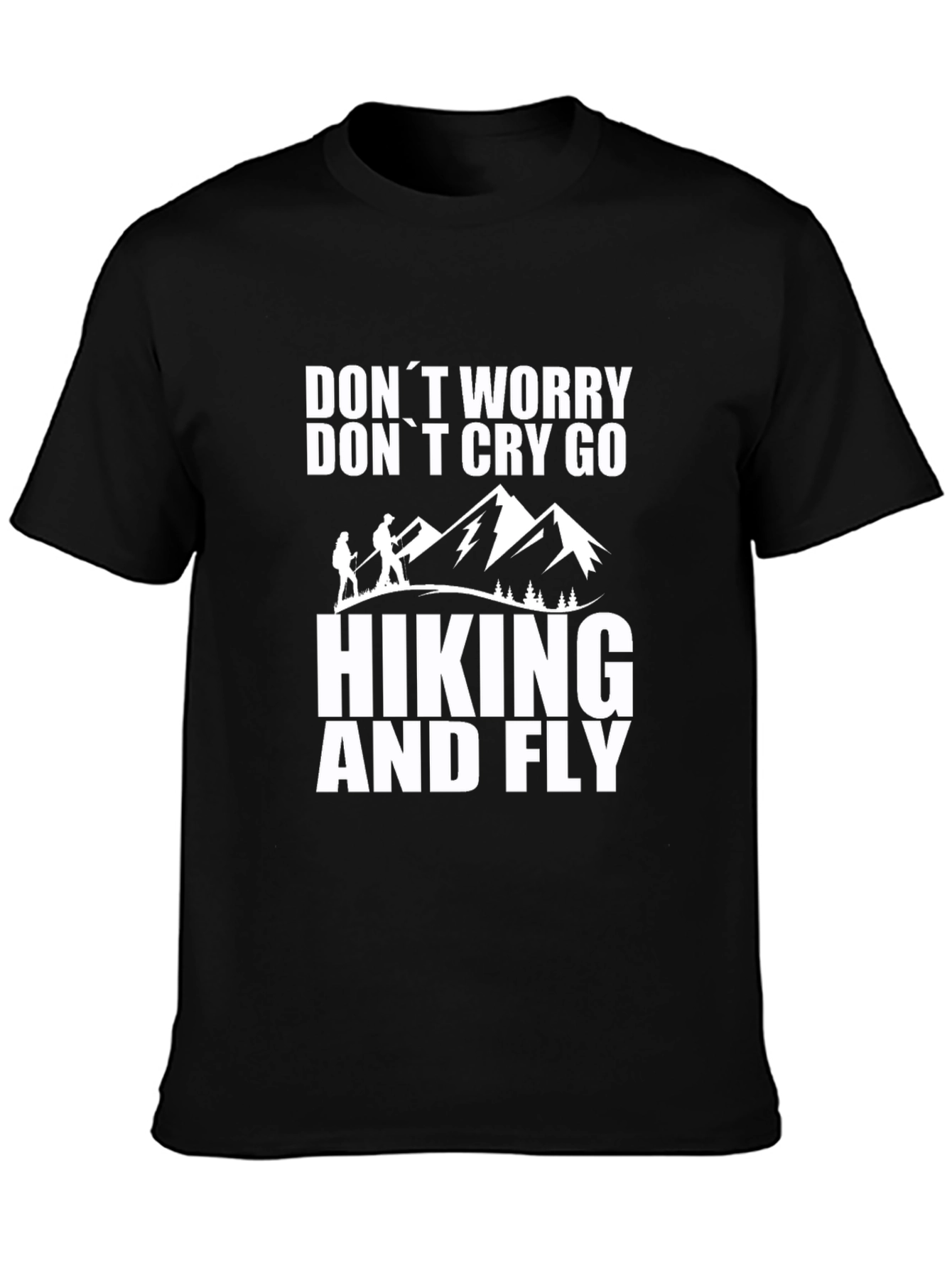 Hiking and Fly Black Graphic T-Shirt