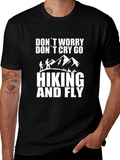 Hiking and Fly Black Graphic T-Shirt