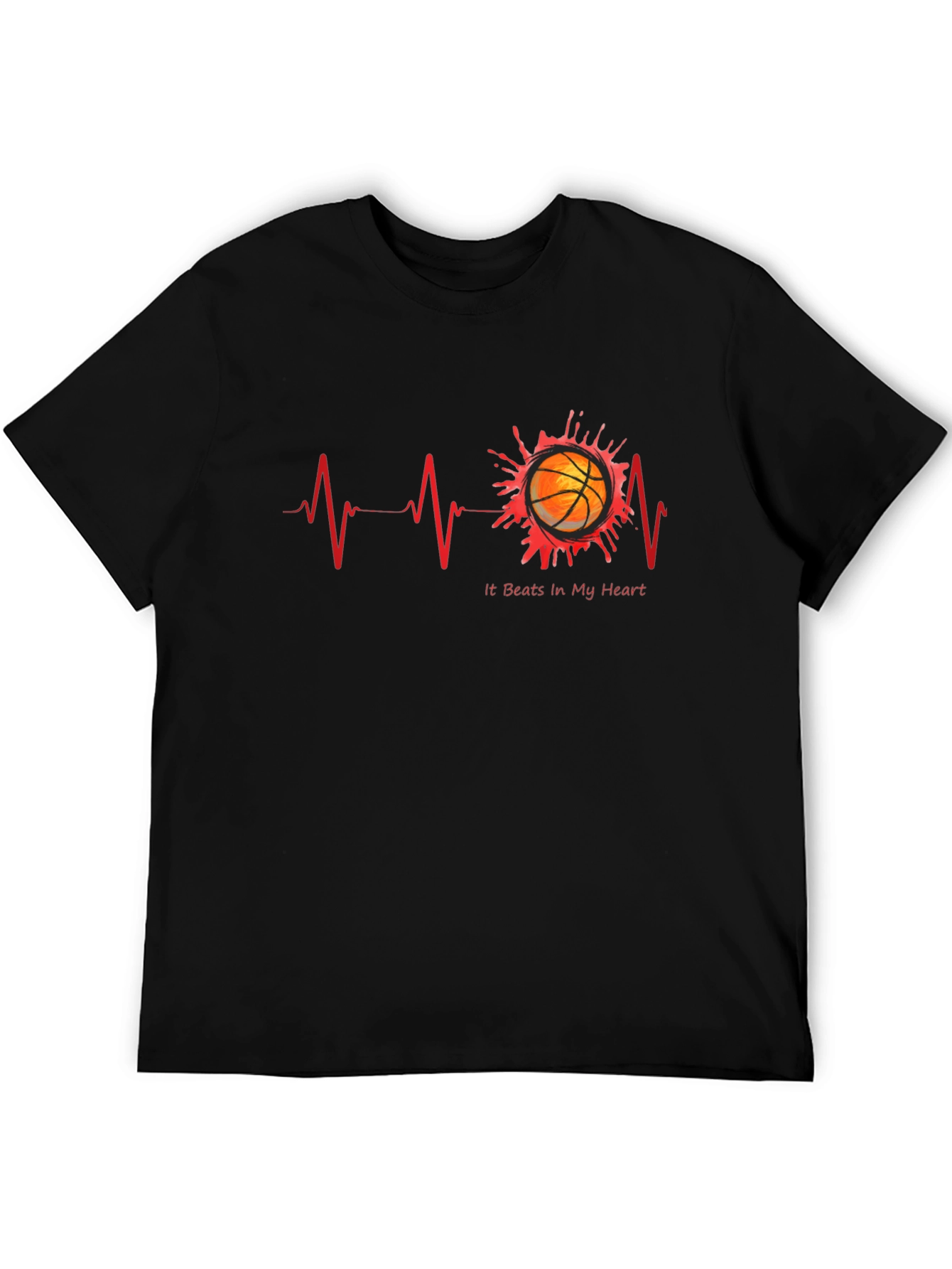 Basketball Heartbeat Graphic T-Shirt - Stylish & Unique