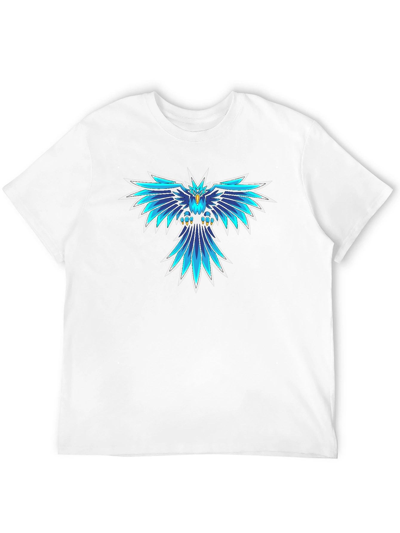 Cool Blue Phoenix Graphic Black T-Shirt