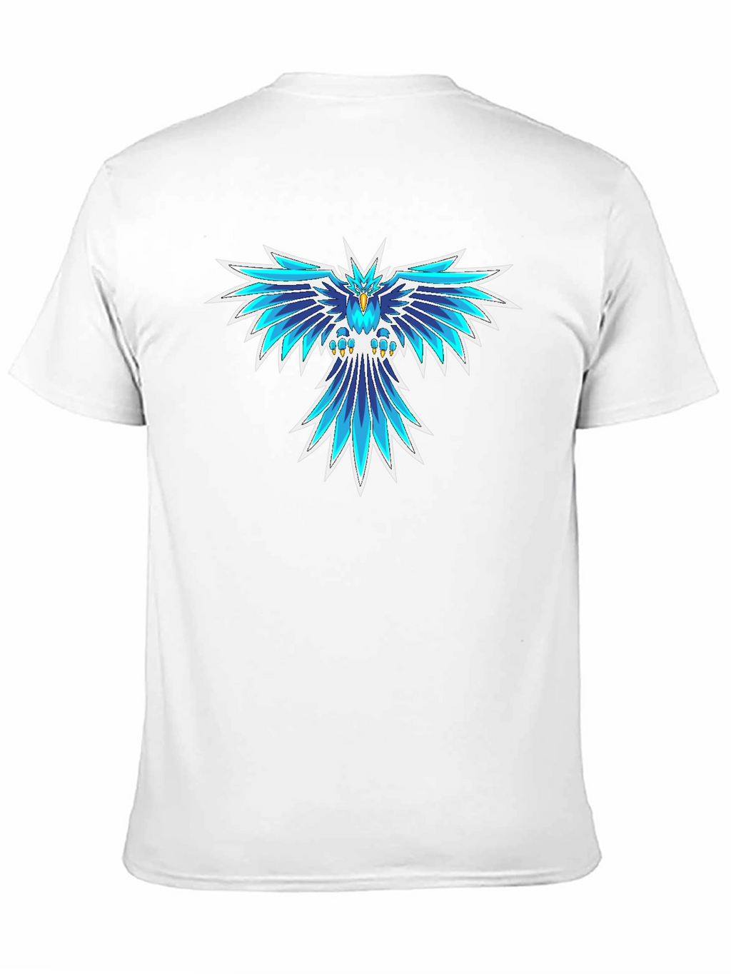 Cool Blue Phoenix Graphic Black T-Shirt