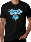 Cool Blue Phoenix Graphic Black T-Shirt
