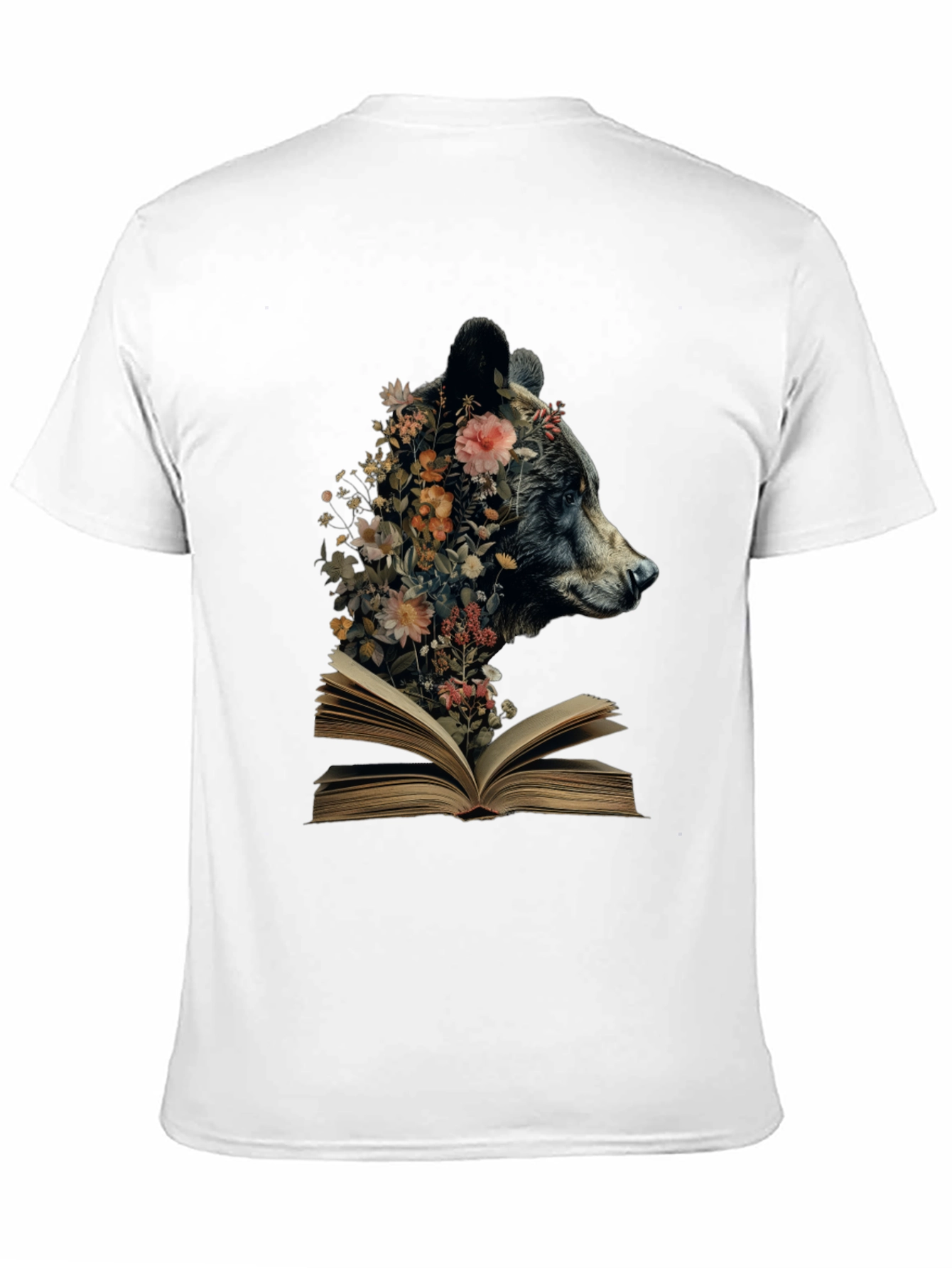 Bear & Book Graphic Tee - Literary Animal Shirt