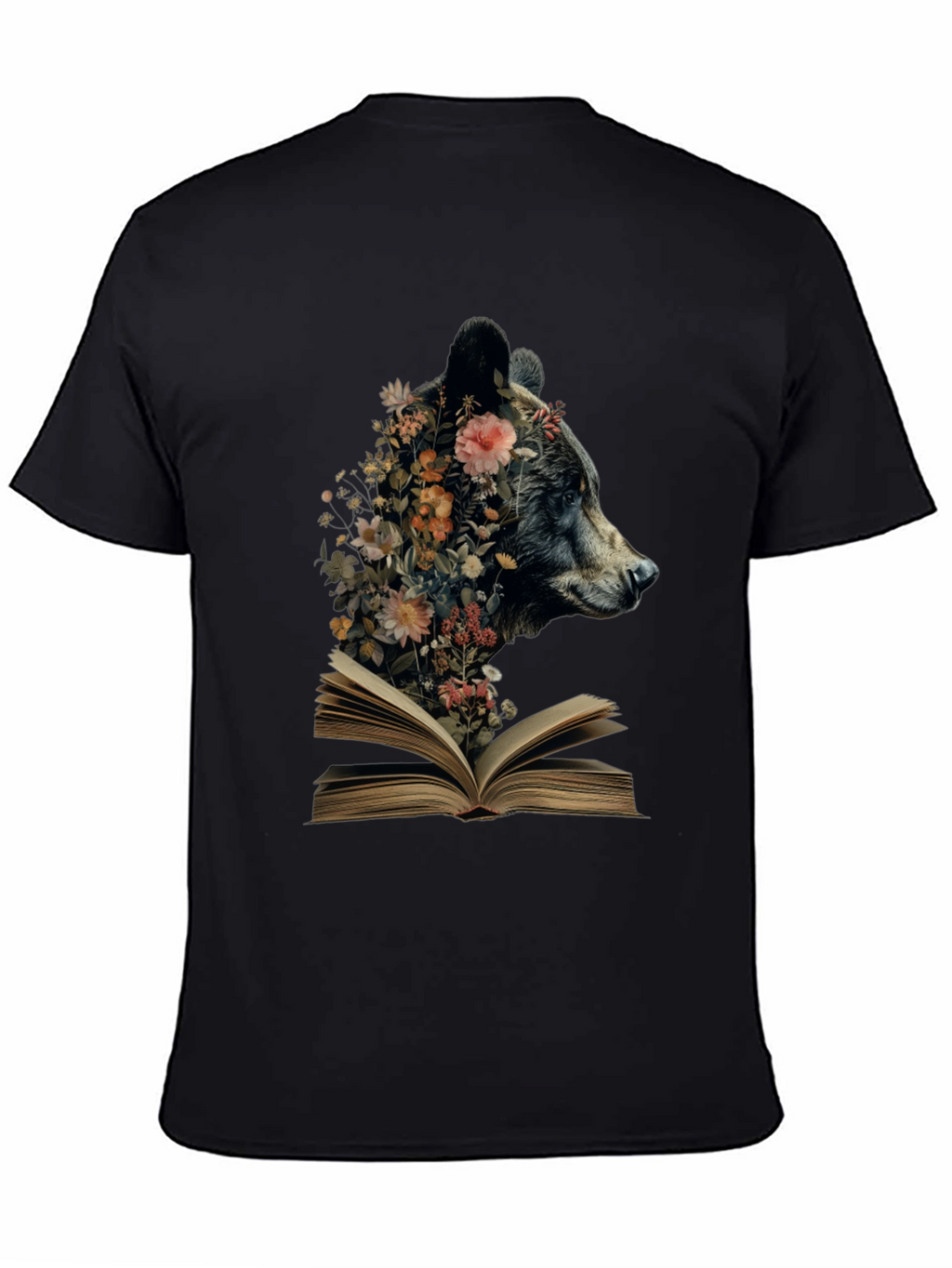 Bear & Book Graphic Tee - Literary Animal Shirt