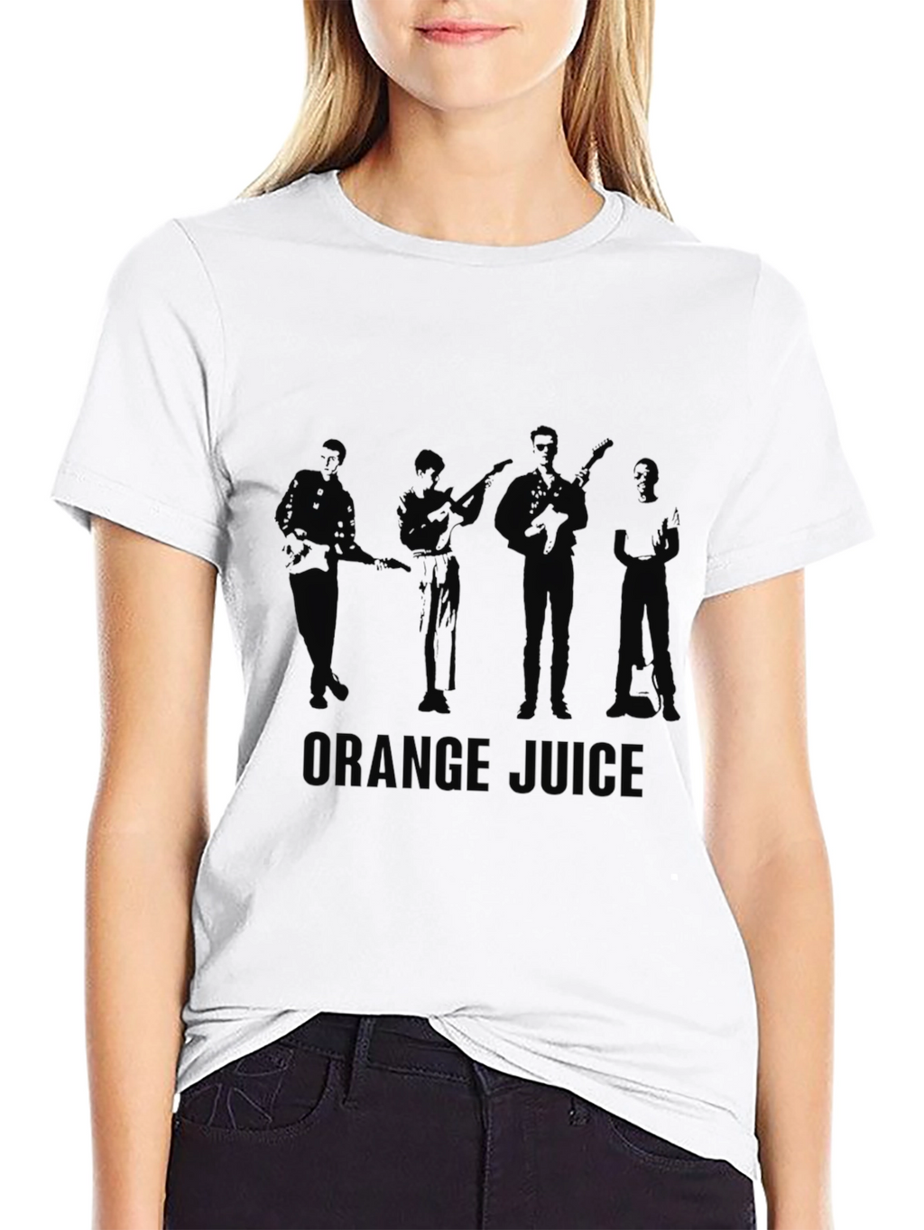Orange Juice Band Silhouette Black T-Shirt