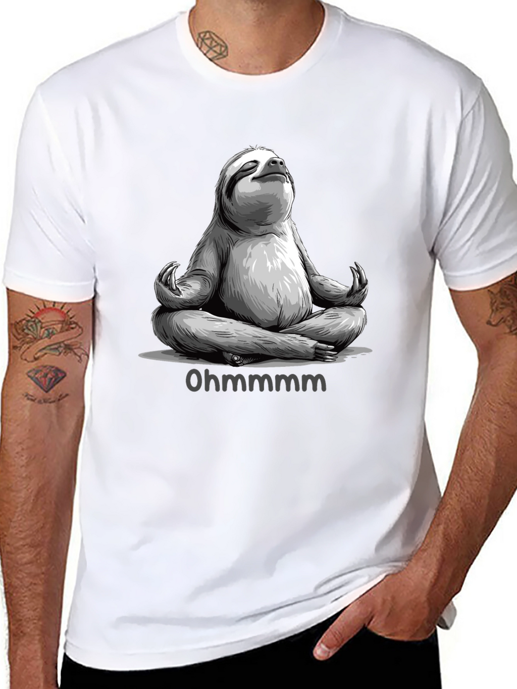 Meditating Sloth T-Shirt - Ohm Funny Yoga Tee