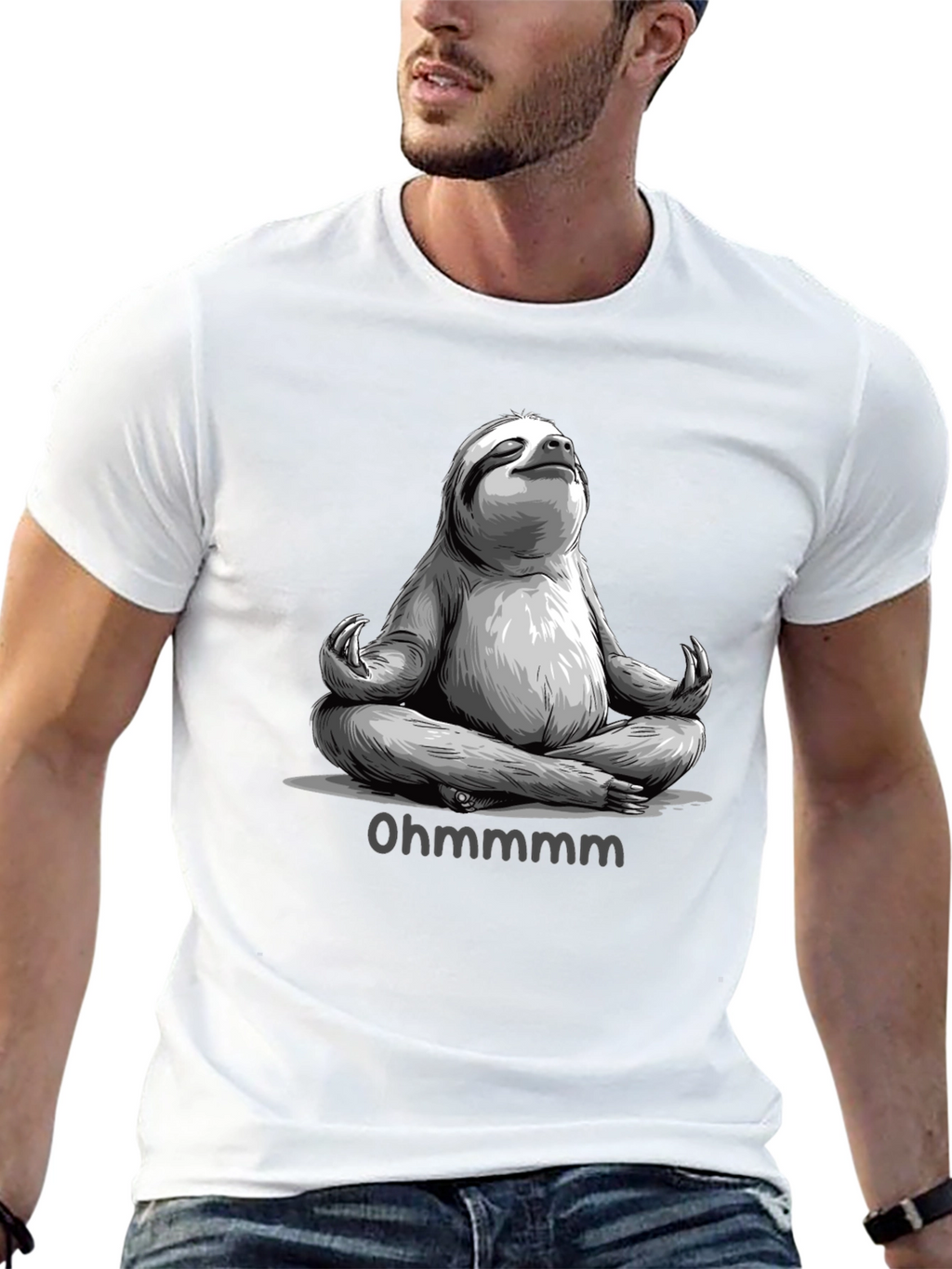 Meditating Sloth T-Shirt - Ohm Funny Yoga Tee