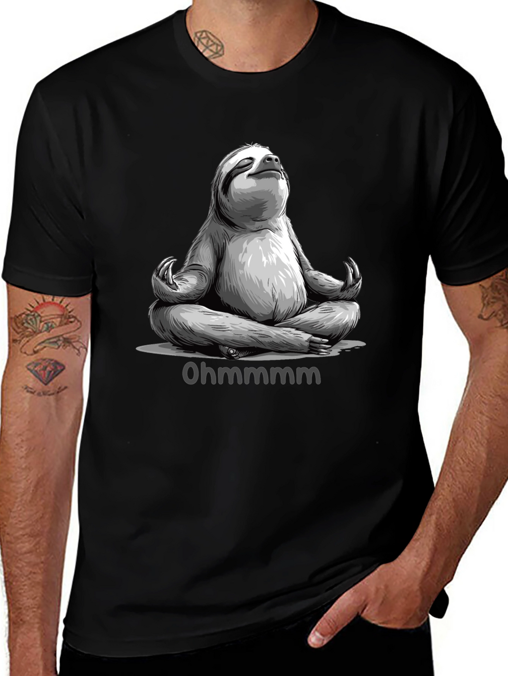 Meditating Sloth T-Shirt - Ohm Funny Yoga Tee