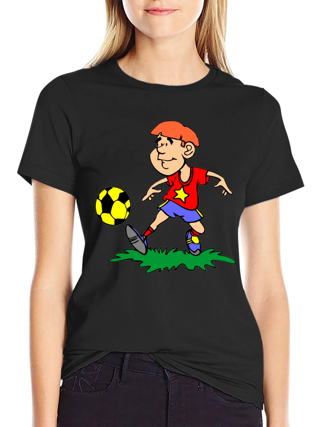 Boy Soccer T-Shirt - Black Cotton Tee