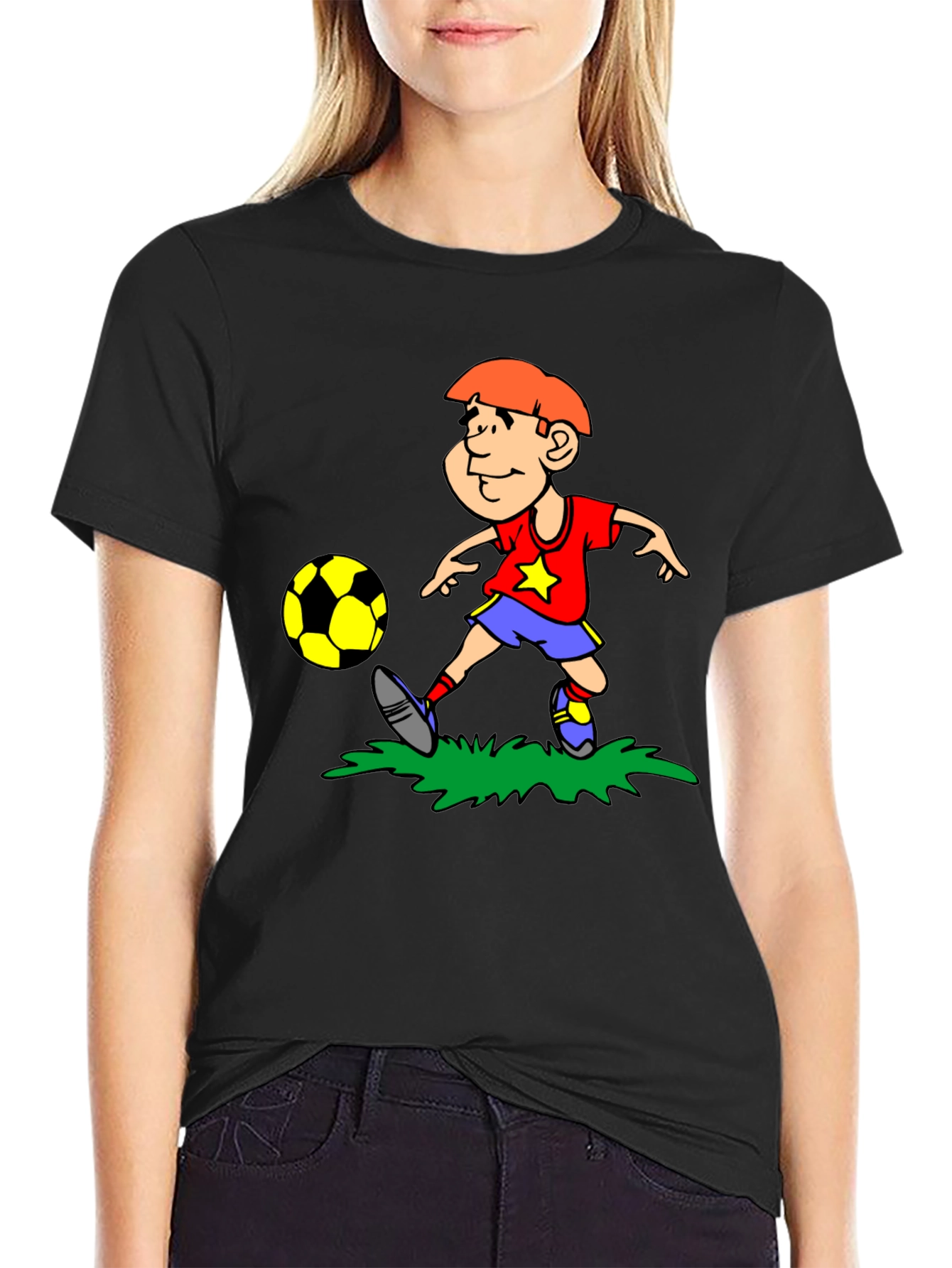 Boy Soccer T-Shirt - Black Cotton Tee