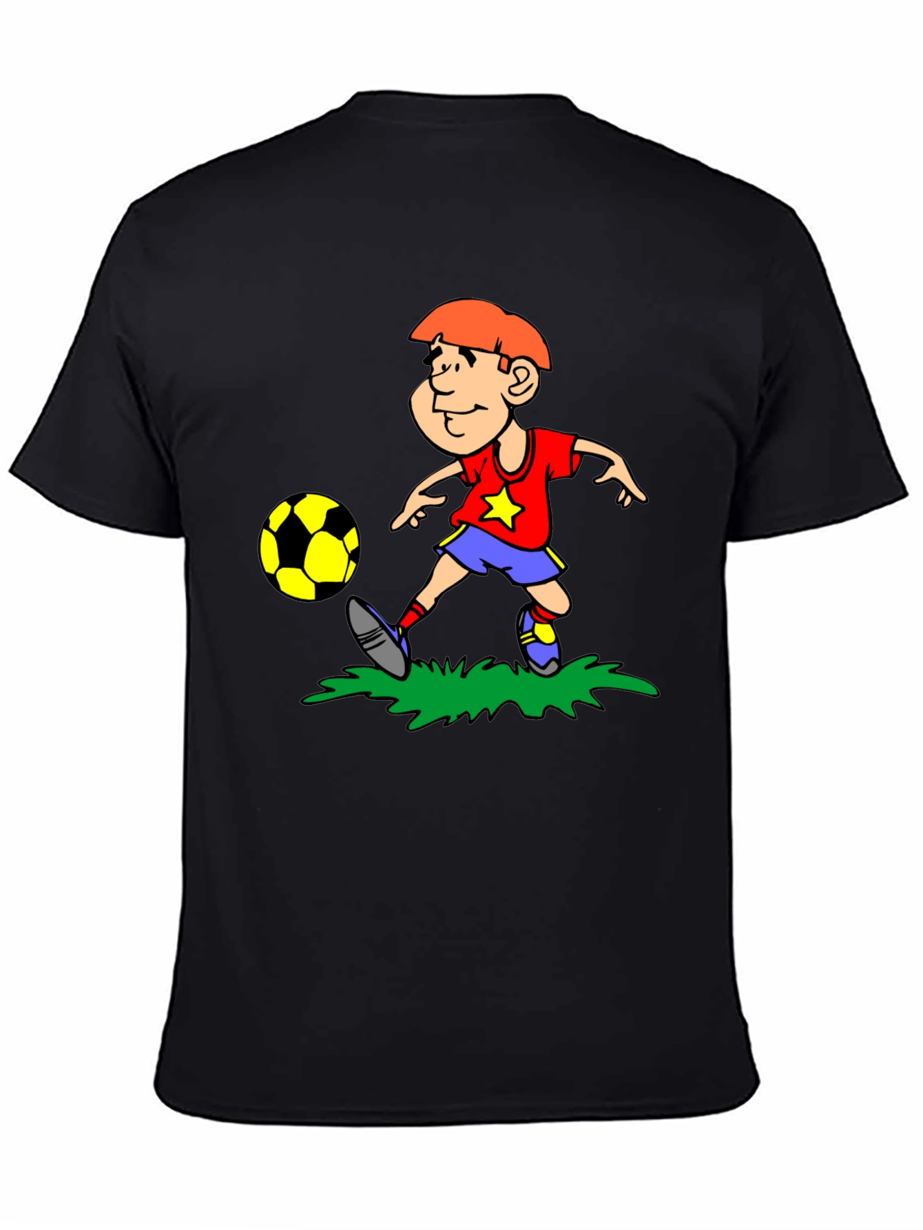 Boy Soccer T-Shirt - Black Cotton Tee