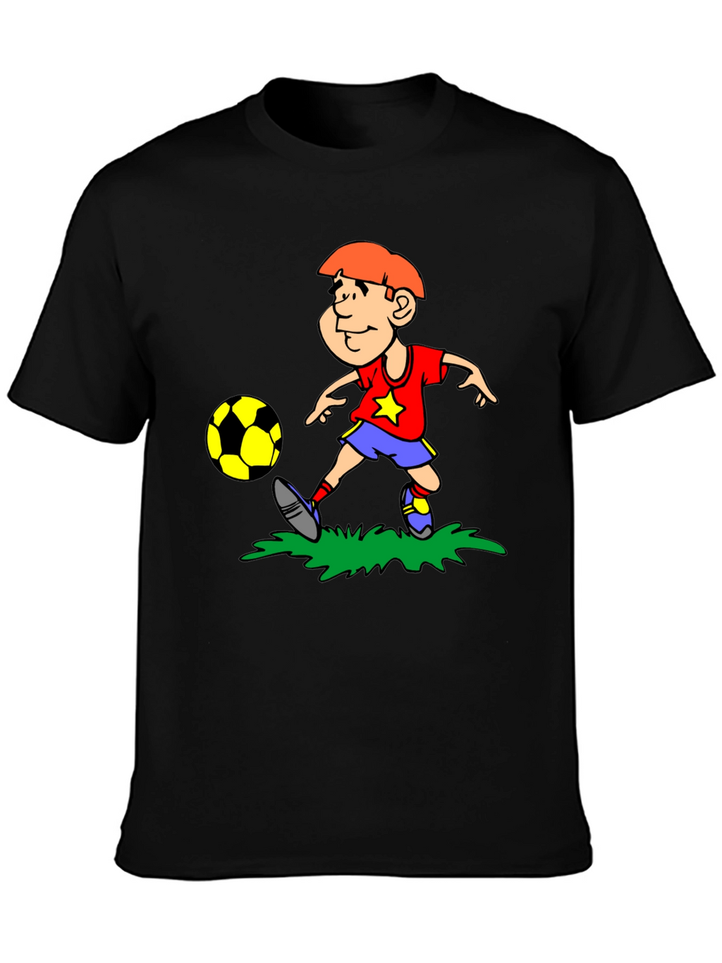 Boy Soccer T-Shirt - Black Cotton Tee