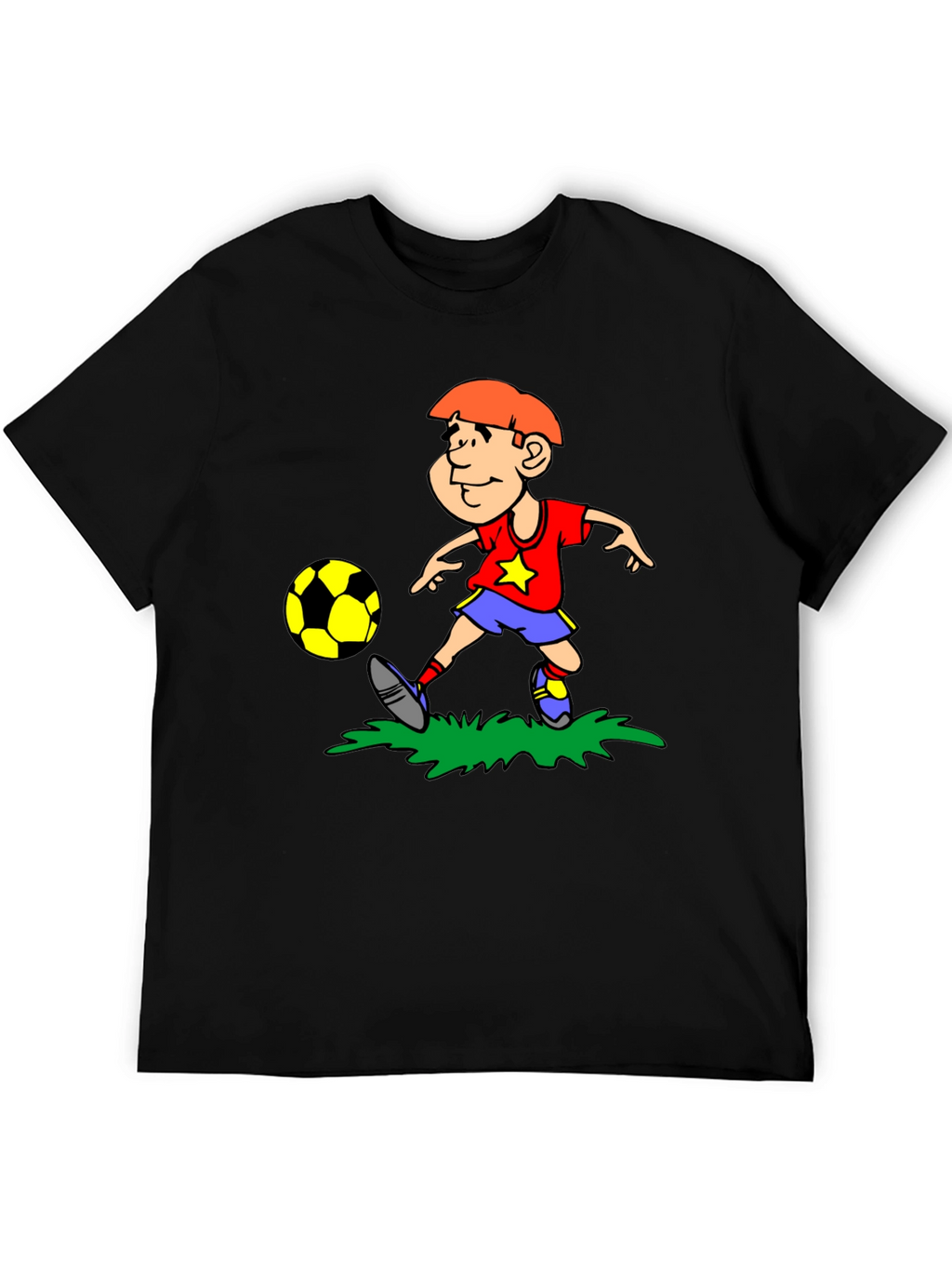 Boy Soccer T-Shirt - Black Cotton Tee