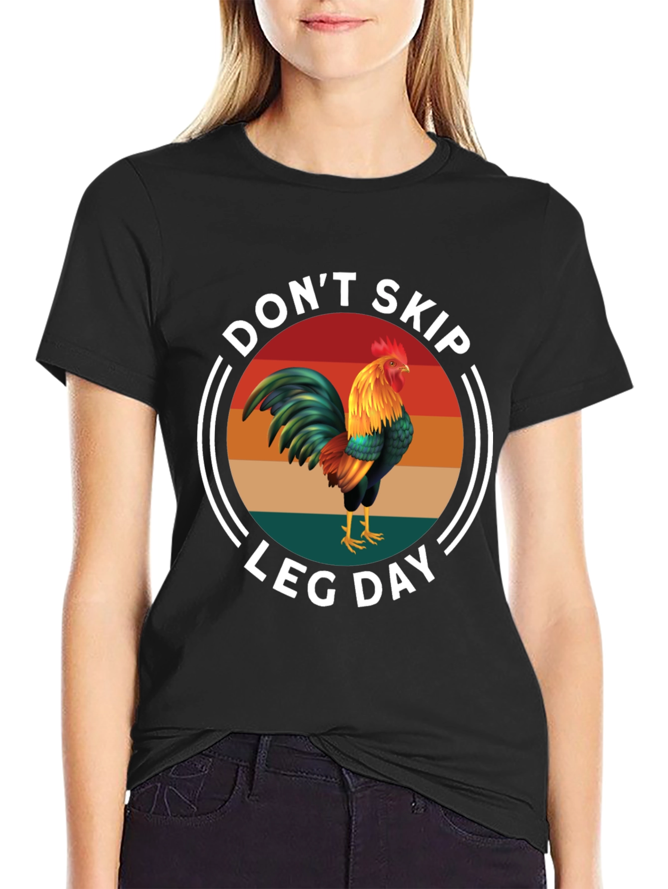 Dont Skip Leg Day Rooster Graphic Tee