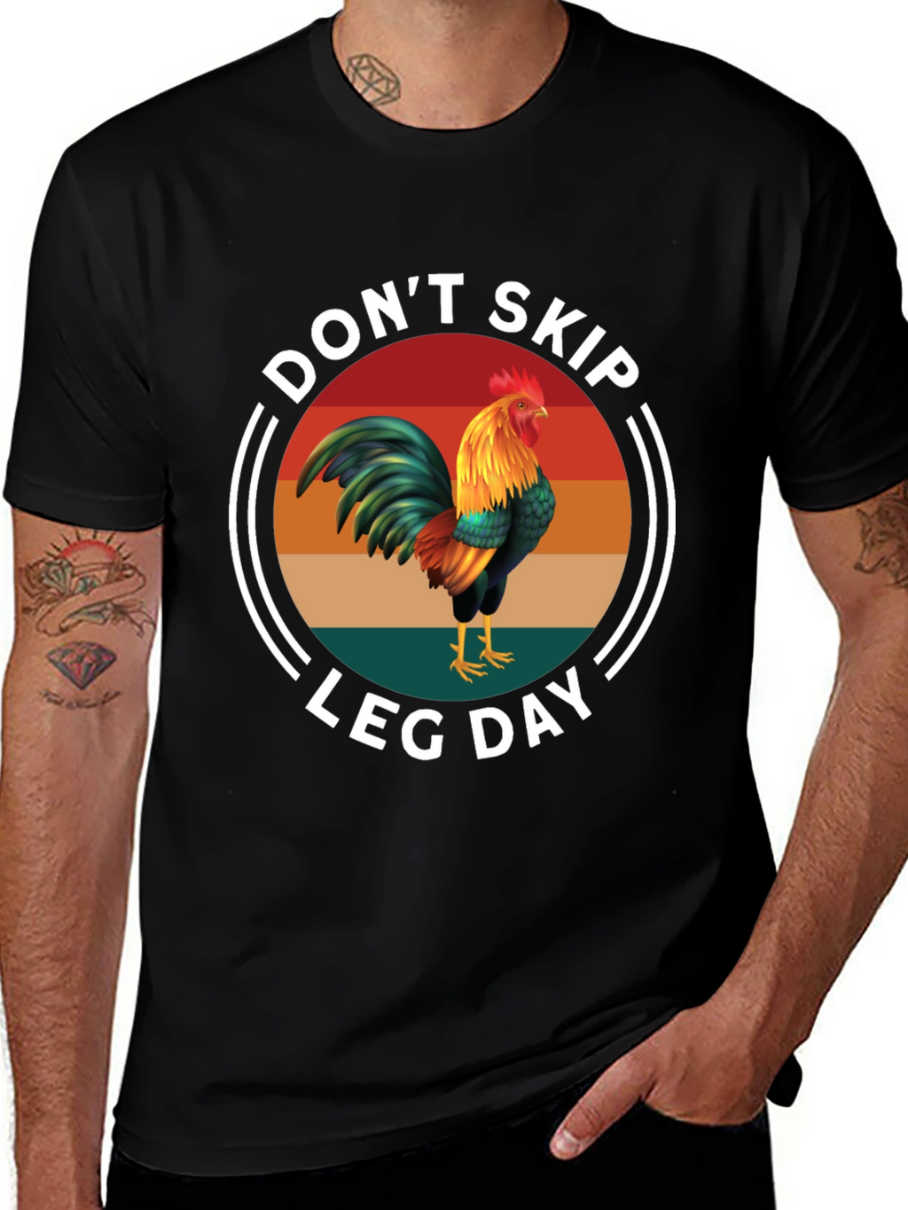 Dont Skip Leg Day Rooster Graphic Tee