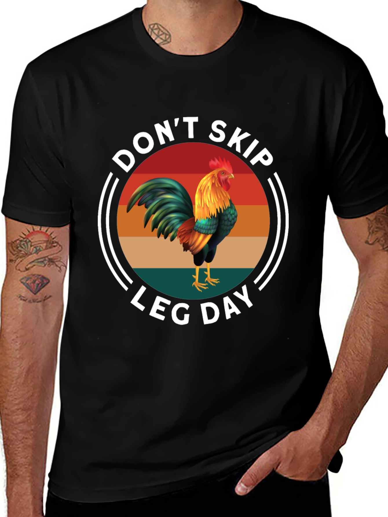 Dont Skip Leg Day Rooster Graphic Tee