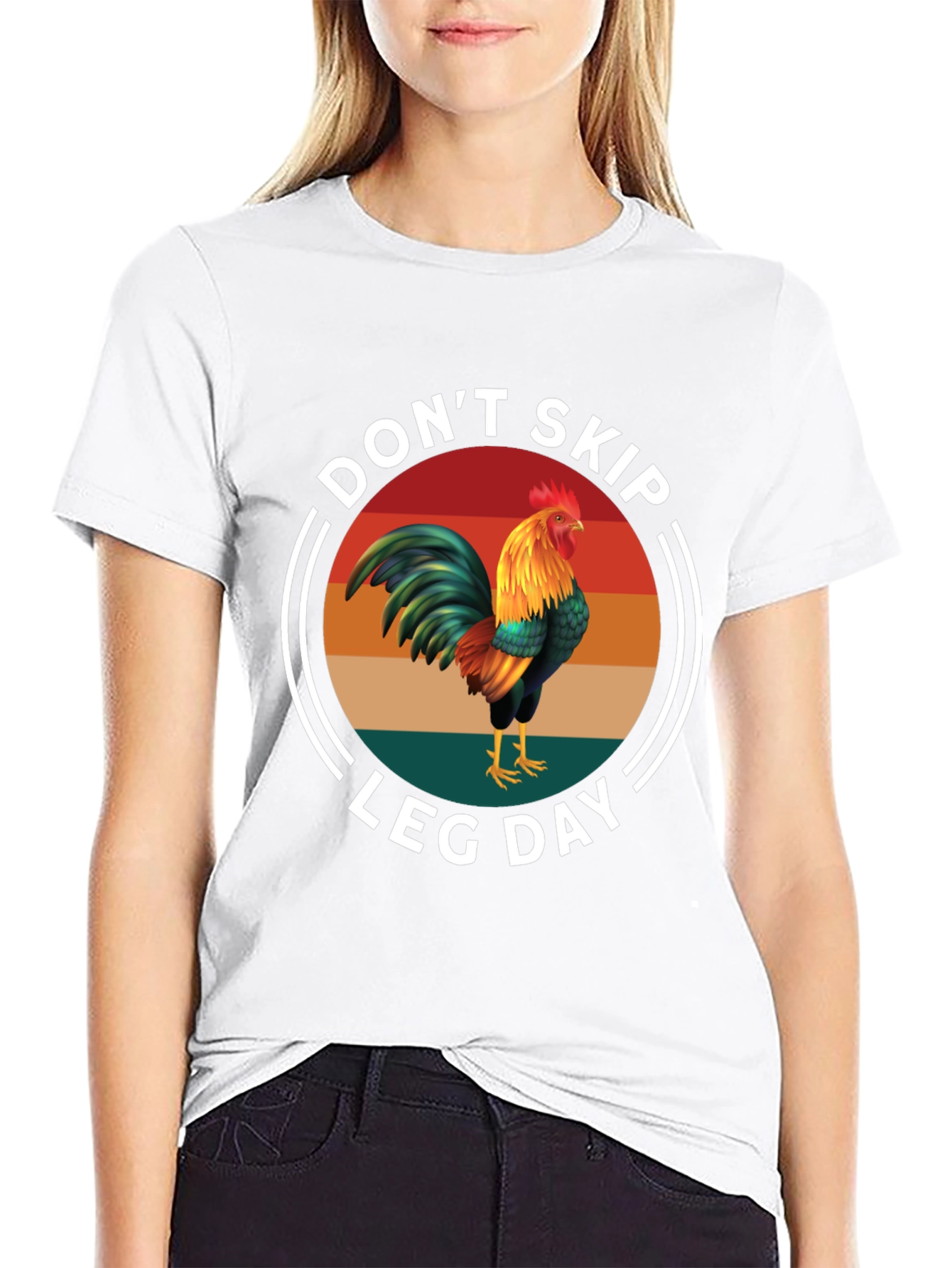 Dont Skip Leg Day Rooster Graphic Tee