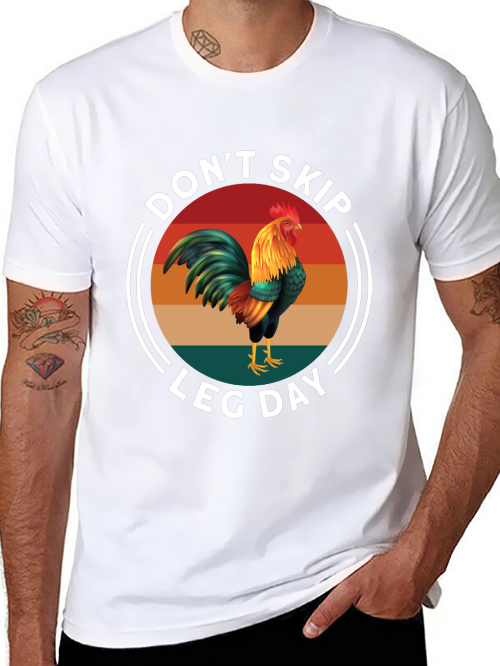Dont Skip Leg Day Rooster Graphic Tee