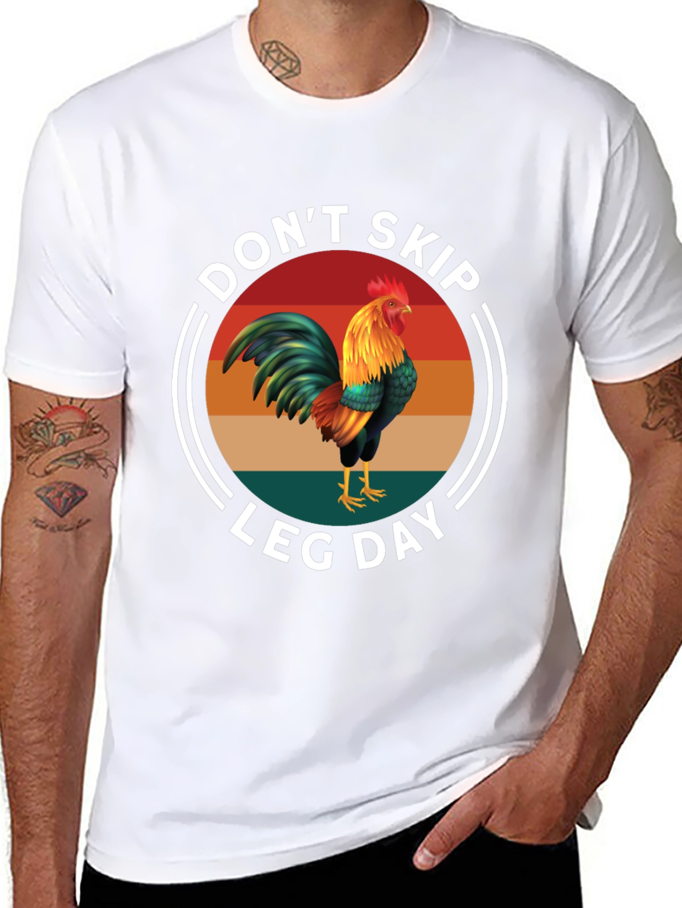 Dont Skip Leg Day Rooster Graphic Tee
