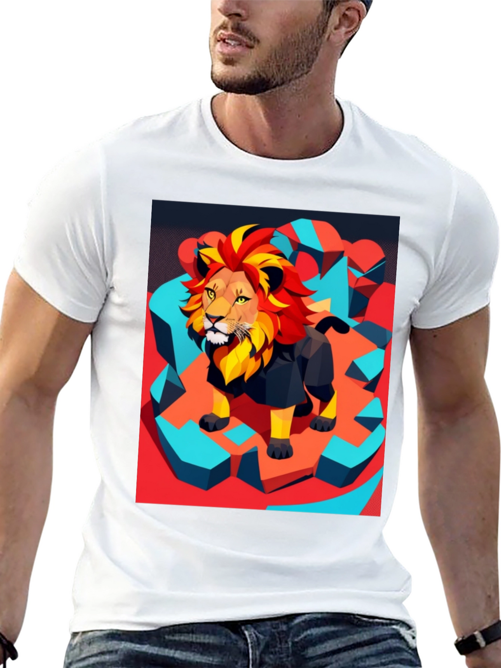 Lion Graphic Tee - Modern Artistic Design