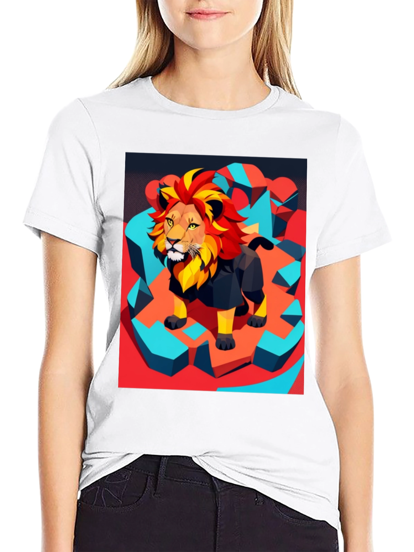Lion Graphic Tee - Modern Artistic Design