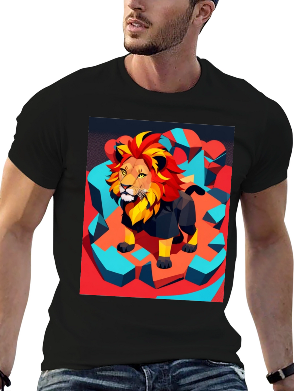 Lion Graphic Tee - Modern Artistic Design