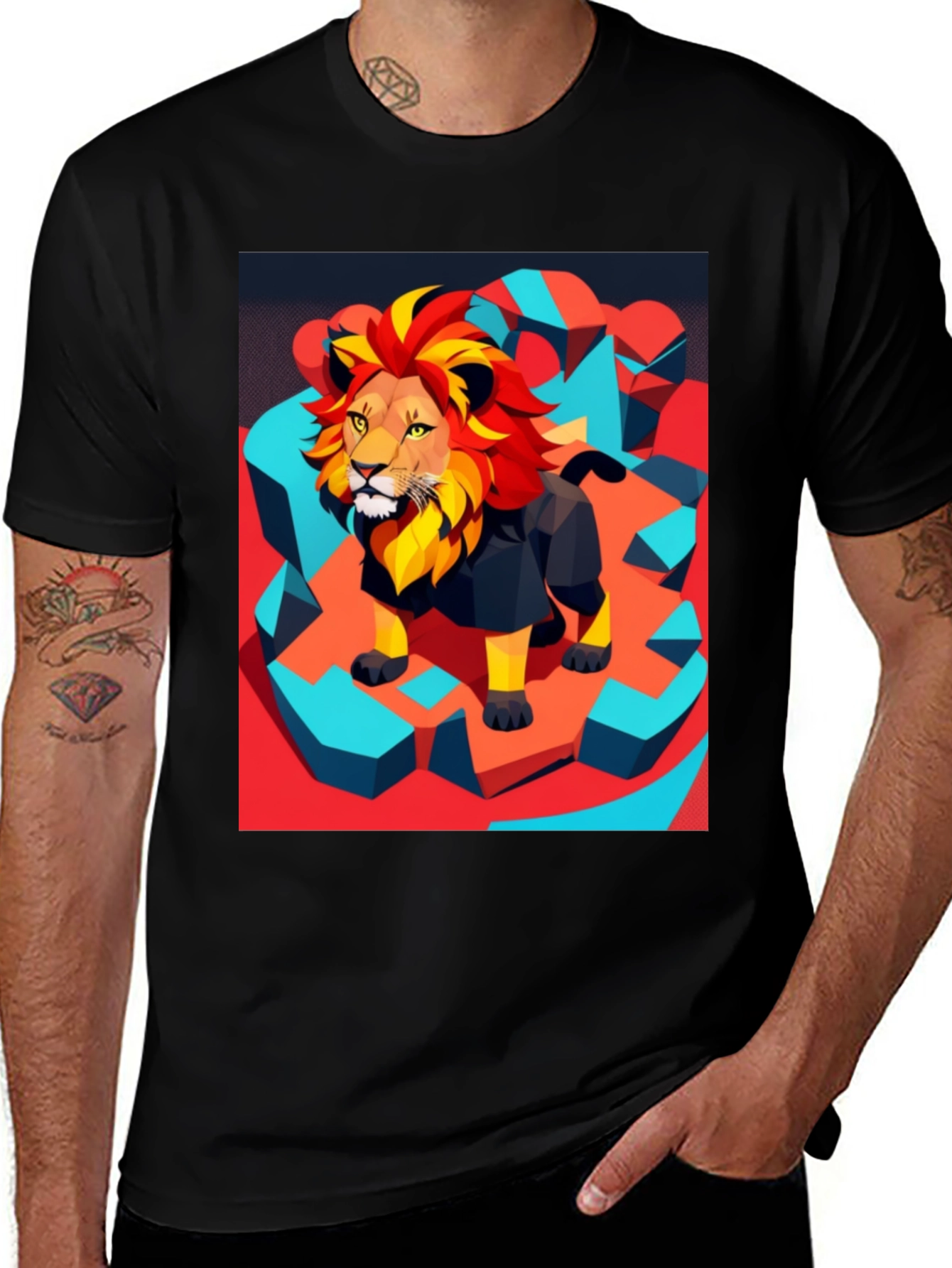Lion Graphic Tee - Modern Artistic Design