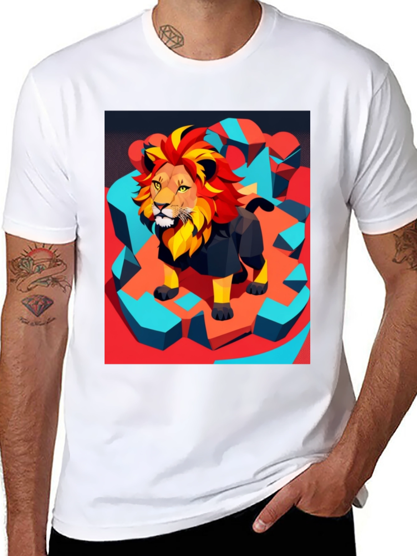 Lion Graphic Tee - Modern Artistic Design