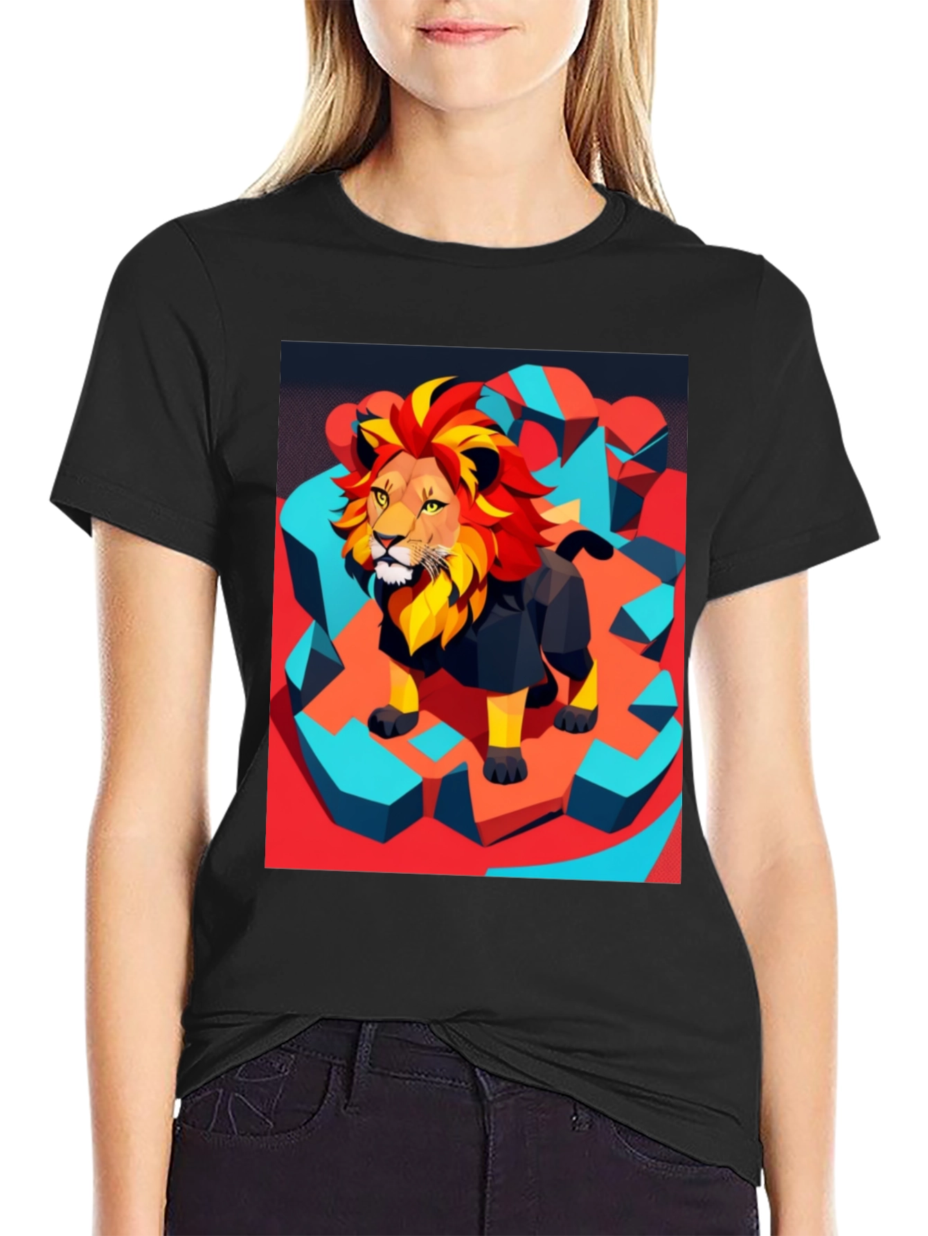Lion Graphic Tee - Modern Artistic Design